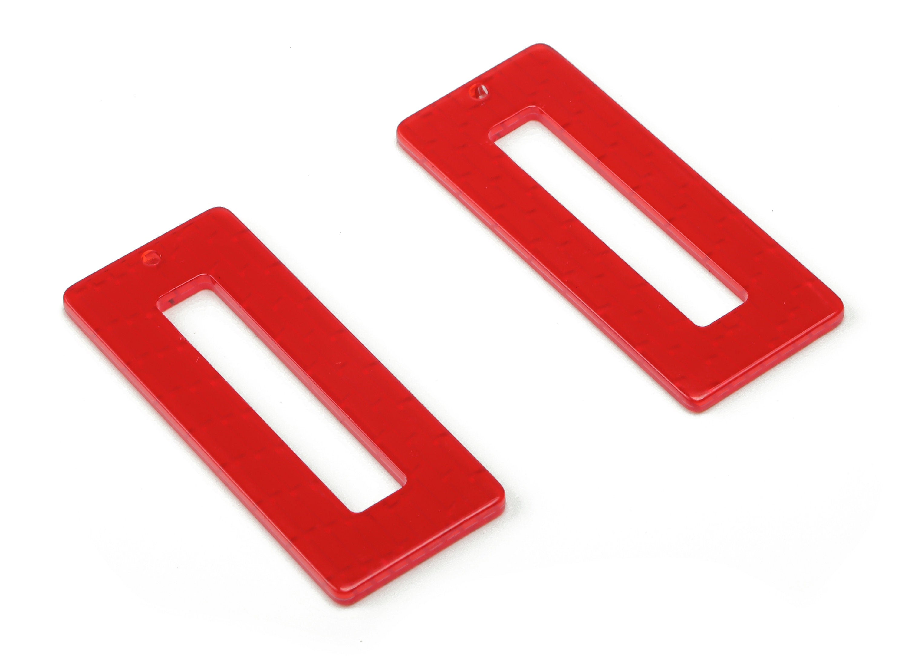 Acrylic Rectangle Earring Charms - Acrylic Rectangle Pendant - Jewelry Making Supplies - Color Code: A738 - 48.13x20.02x2.24mm - AC1025-A738 - DOMEDBAZAAR