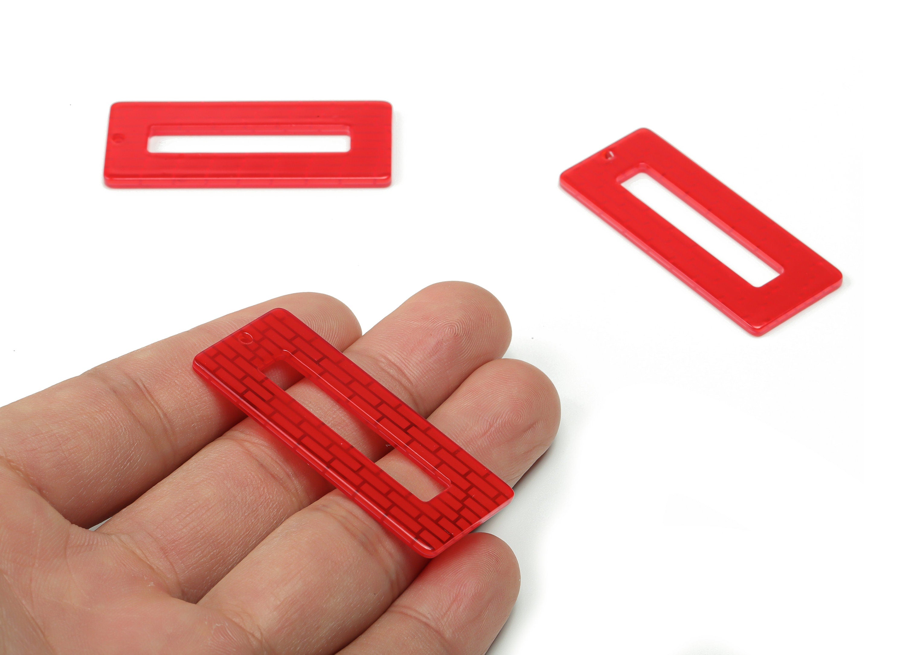 Acrylic Rectangle Earring Charms - Acrylic Rectangle Pendant - Jewelry Making Supplies - Color Code: A738 - 48.13x20.02x2.24mm - AC1025-A738 - DOMEDBAZAAR