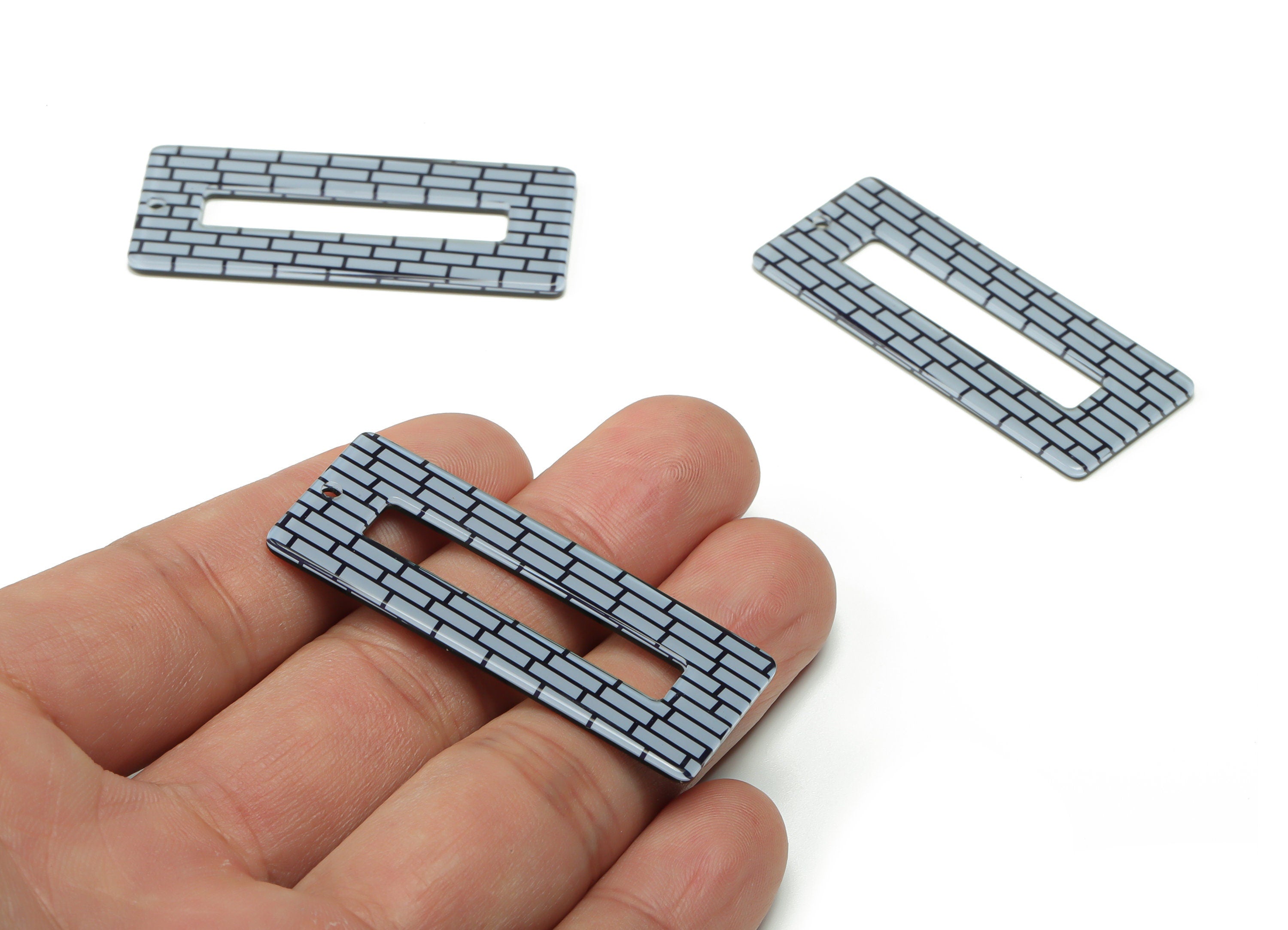 Acrylic Rectangle Earring Charms - Acrylic Rectangle Pendant - Jewelry Making Supplies - Color Code: A743 - 48.12x20.02x1.73mm - AC1025-A743 - DOMEDBAZAAR