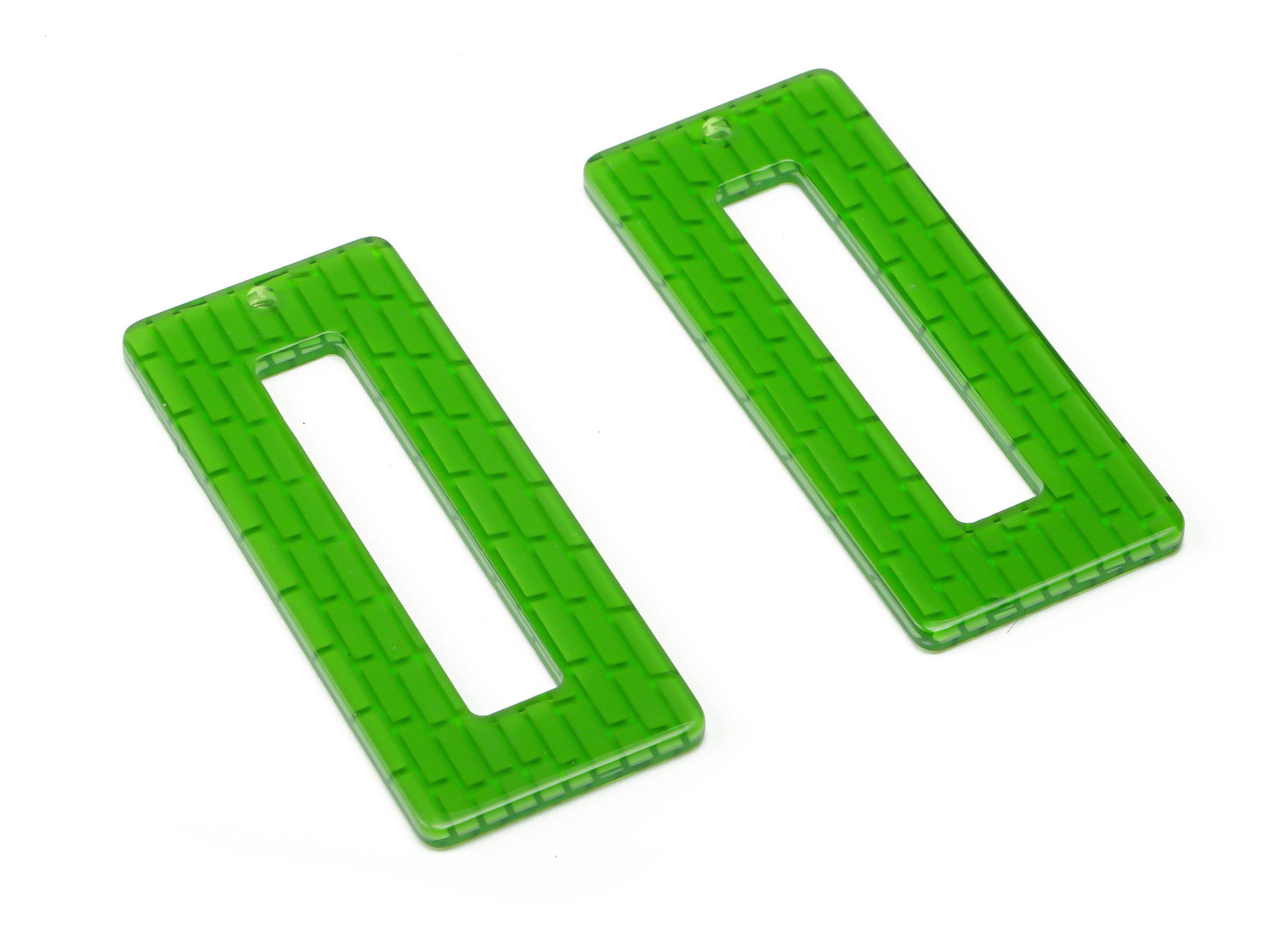 Acrylic Rectangle Earring Charms - Acrylic Rectangle Pendant - Jewelry Making Supplies - Color Code: A741 - 48.07x20.01x2.2mm - AC1025-A741 - DOMEDBAZAAR