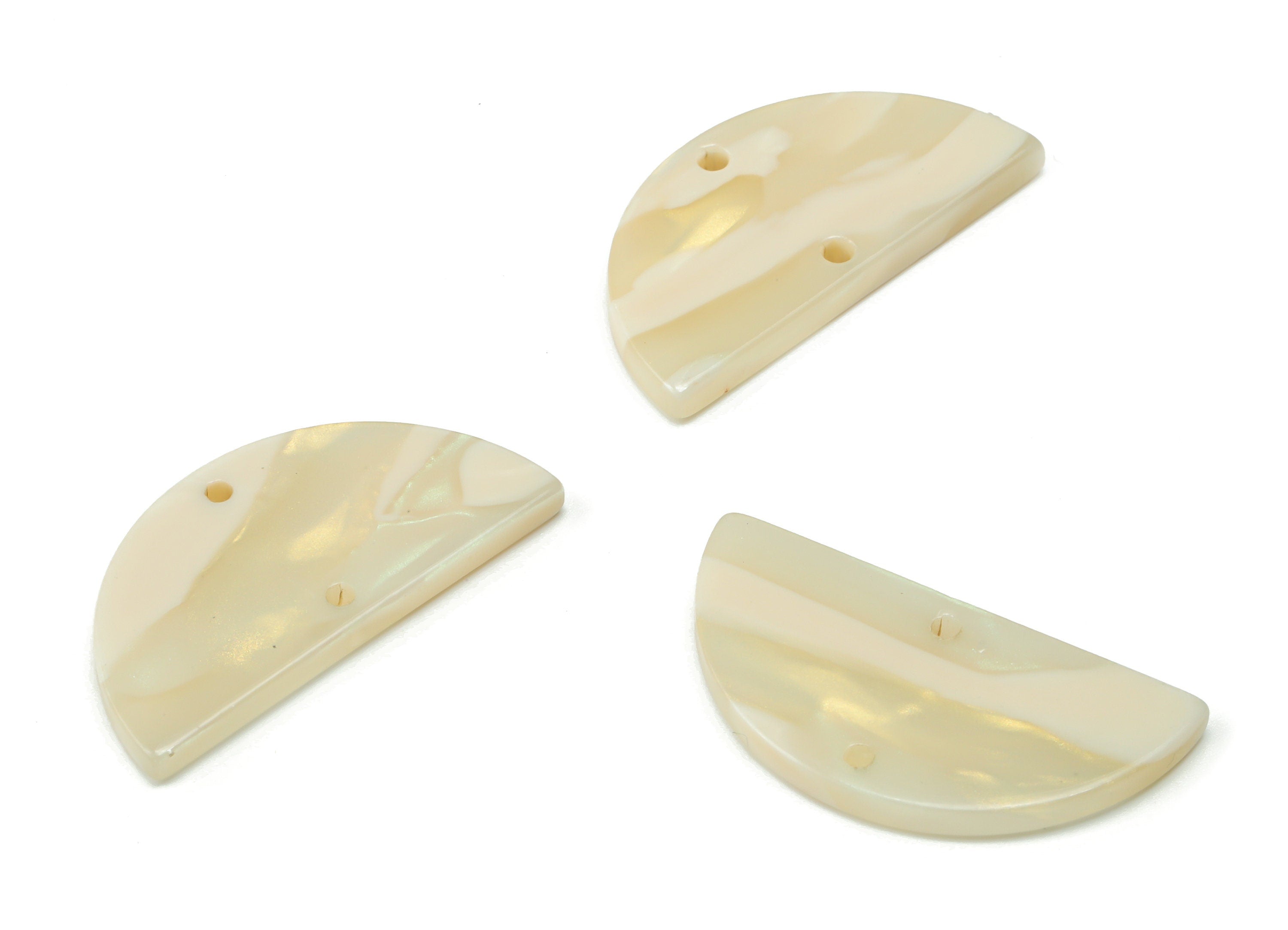 Acrylic Semicircle Earring Connector - Acrylic Half Moon Charms and Pendant - Jewelry Supplies - Color Code:A725 - 14.6x29x2.6mm-AC1061-A725 - DOMEDBAZAAR