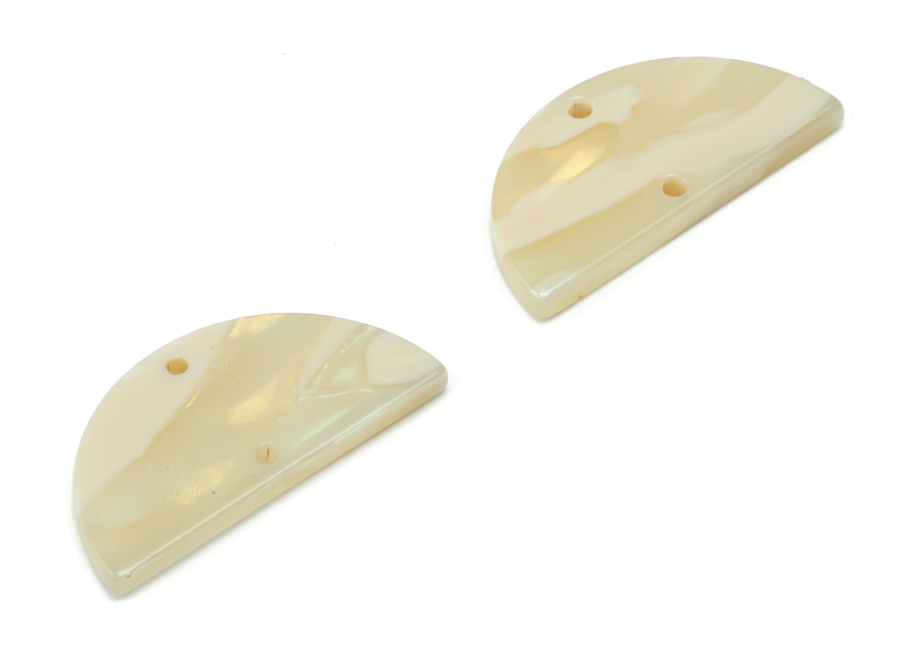 Acrylic Semicircle Earring Connector - Acrylic Half Moon Charms and Pendant - Jewelry Supplies - Color Code:A725 - 14.6x29x2.6mm-AC1061-A725 - DOMEDBAZAAR