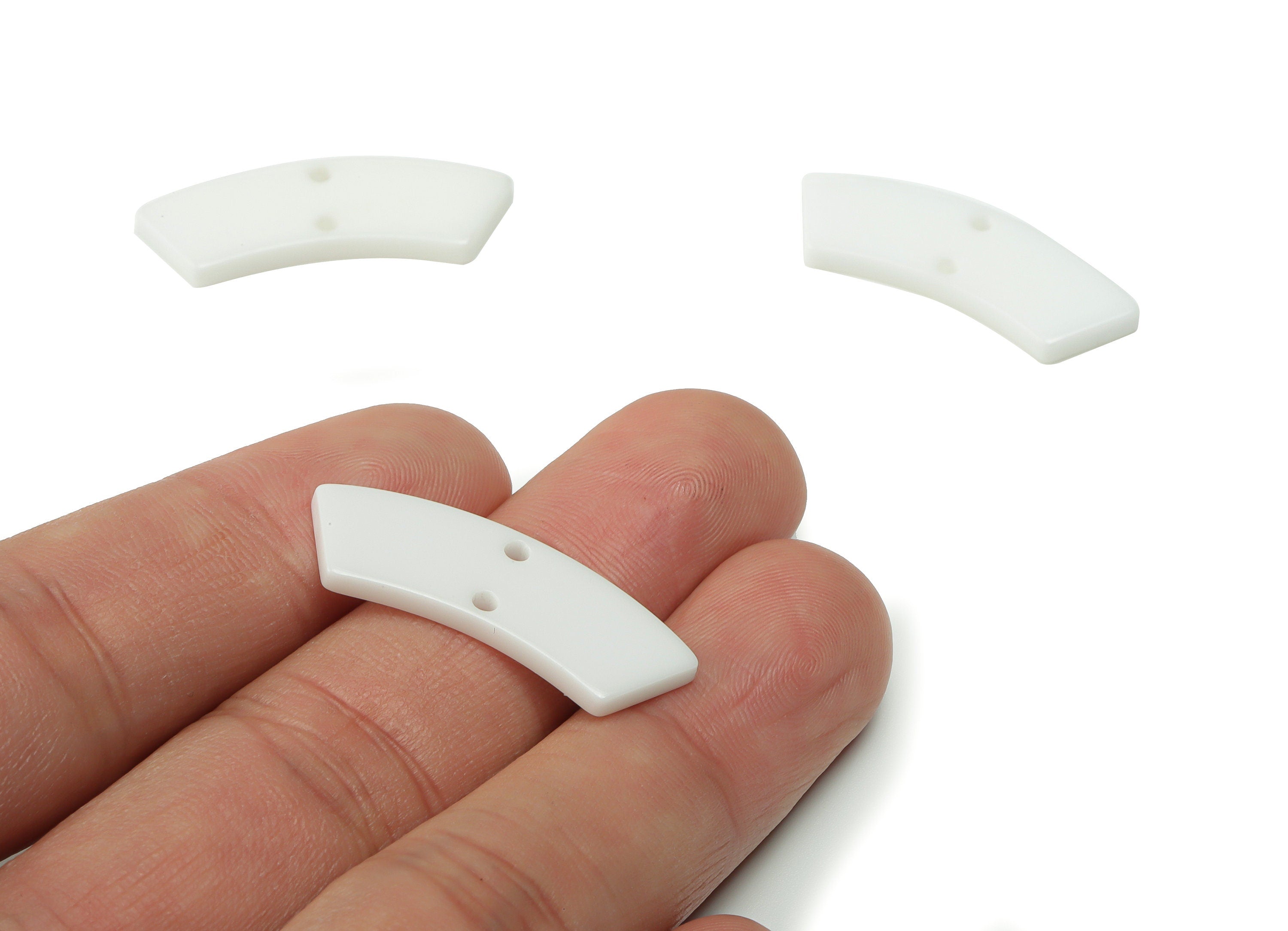 Acrylic Earring Charms - Irregular Shaped Connector - Arc Shaped 2 Hole - Jewelry Supplies - Color Code:A396 - 30.85X9.73X2.52mm-AC2326-A396 - DOMEDBAZAAR