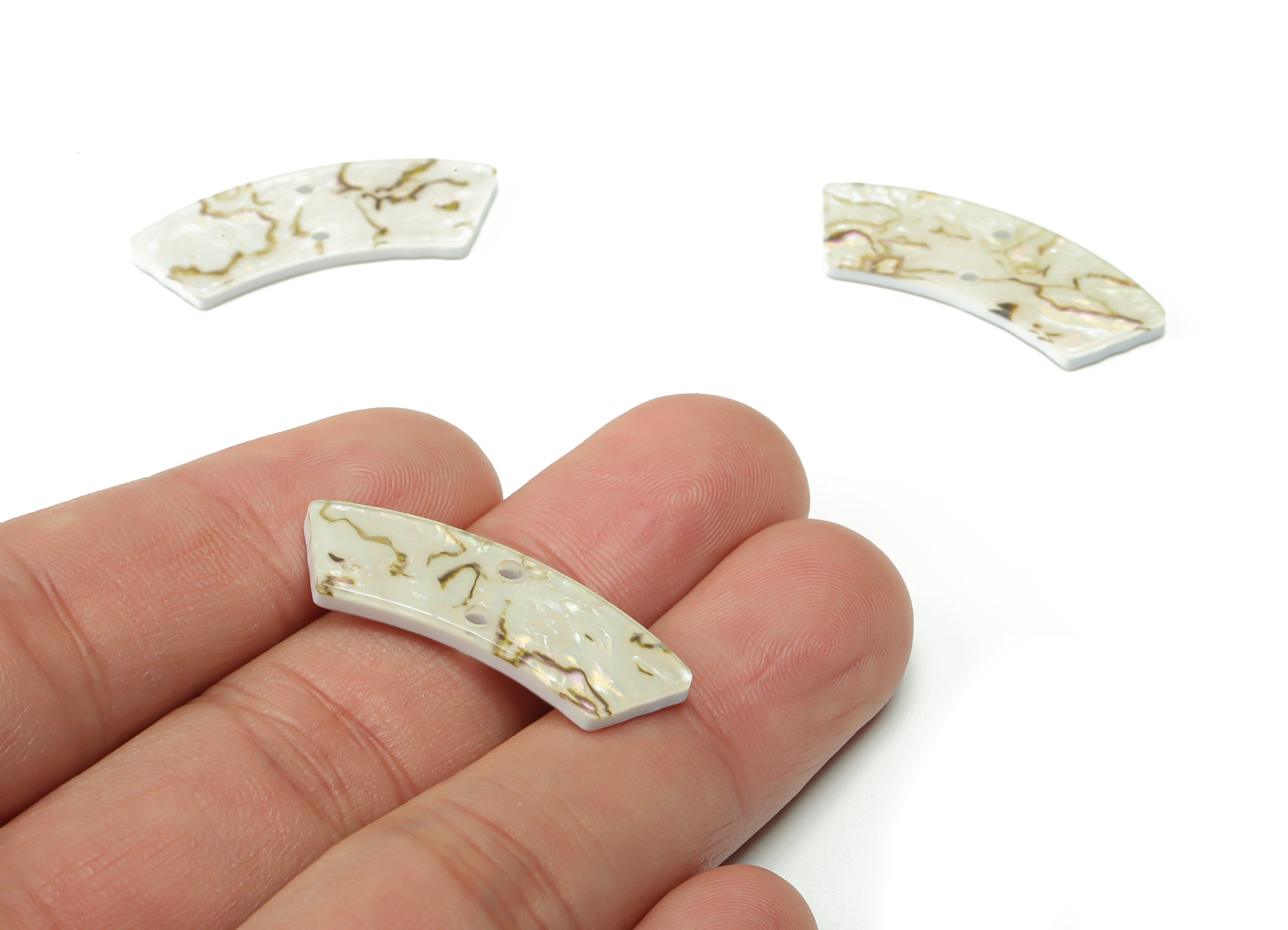 Acrylic Earring Charms - Irregular Shaped Connector - Arc Shaped 2 Hole - Jewelry Supplies - Color Code:A689 - 31.1x9.96x2.41mm -AC2326-A689 - DOMEDBAZAAR