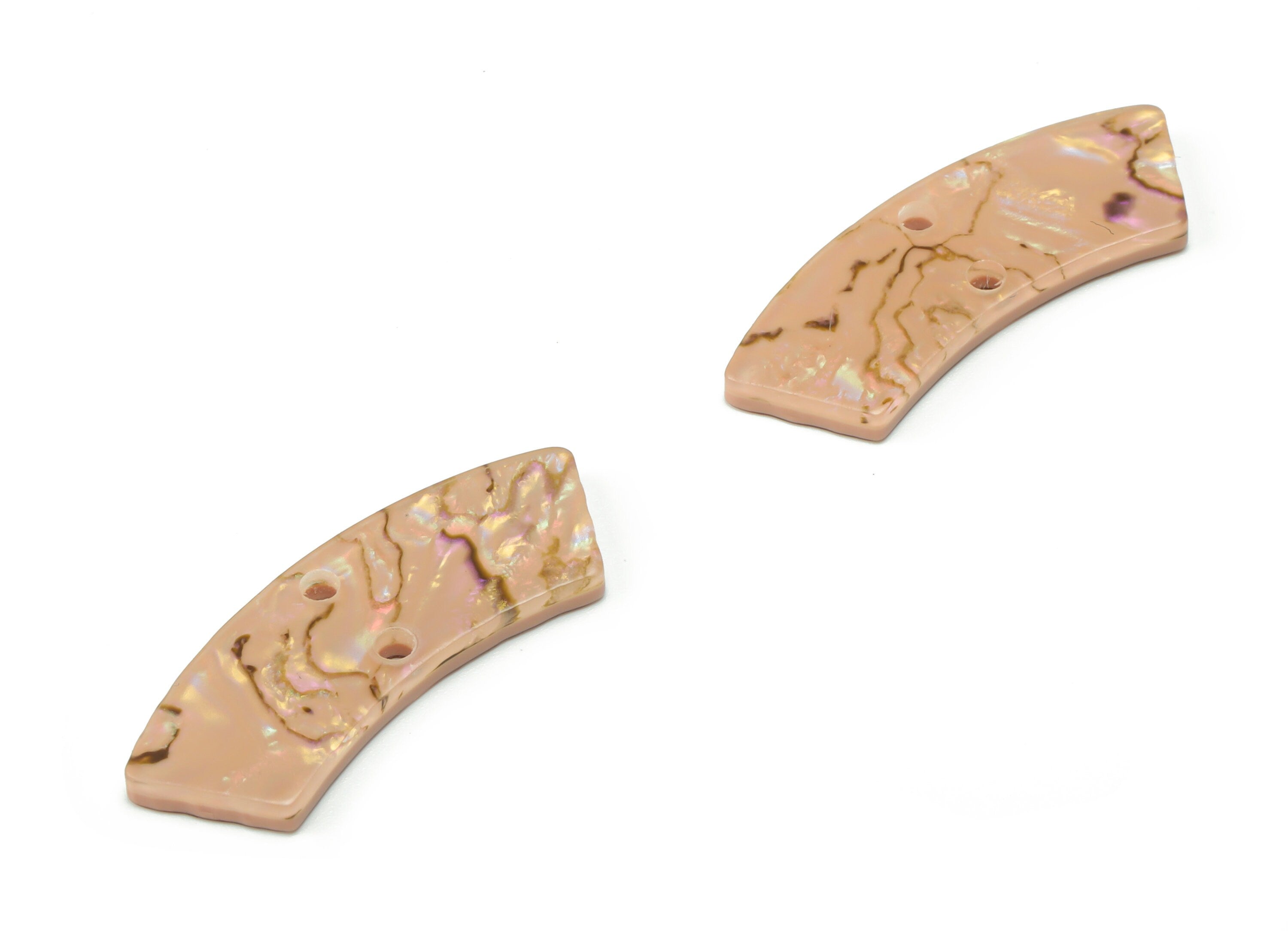 Acrylic Earring Charms - Irregular Shaped Connector - Arc Shaped 2 Hole - Jewelry Supplies - Color Code:A723 - 31.19x10.06x2.4mm-AC2326-A723 - DOMEDBAZAAR