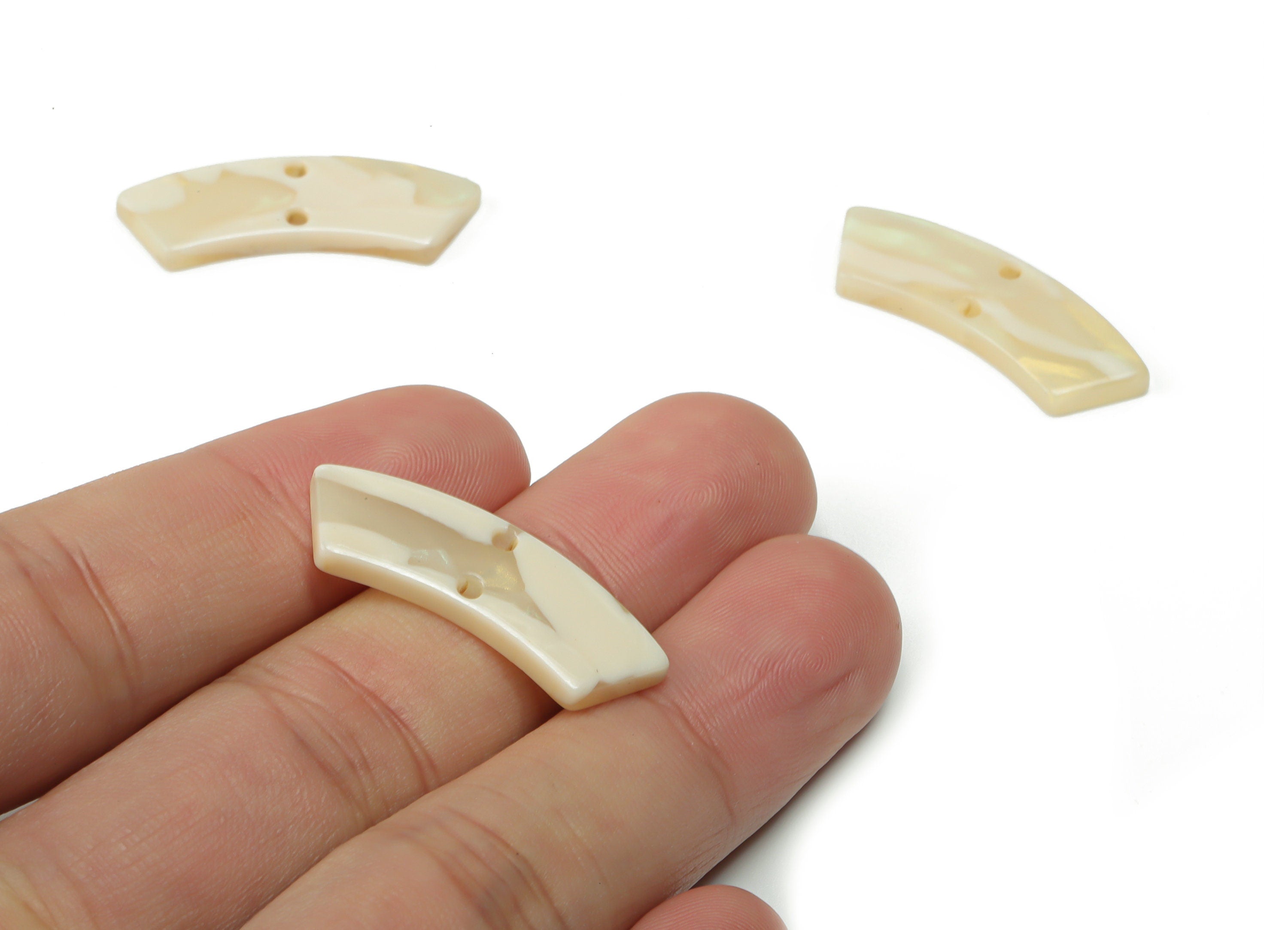 Acrylic Earring Charms - Irregular Shaped Connector - Arc Shaped 2 Hole - Jewelry Supplies - Color Code:A725 - 30.87x9.77x2.54mm-AC2326-A725 - DOMEDBAZAAR