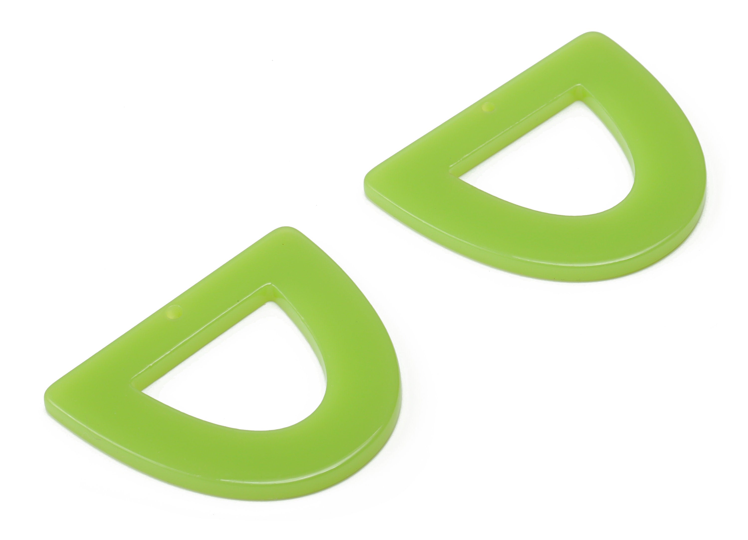 Acrylic D Earring Charms - Acrylic Half Ellipse Pendant - Jewelry Making Supplies - Color Code: A734 - 39.17x34.15x2.75mm - AC2327-A734 - DOMEDBAZAAR