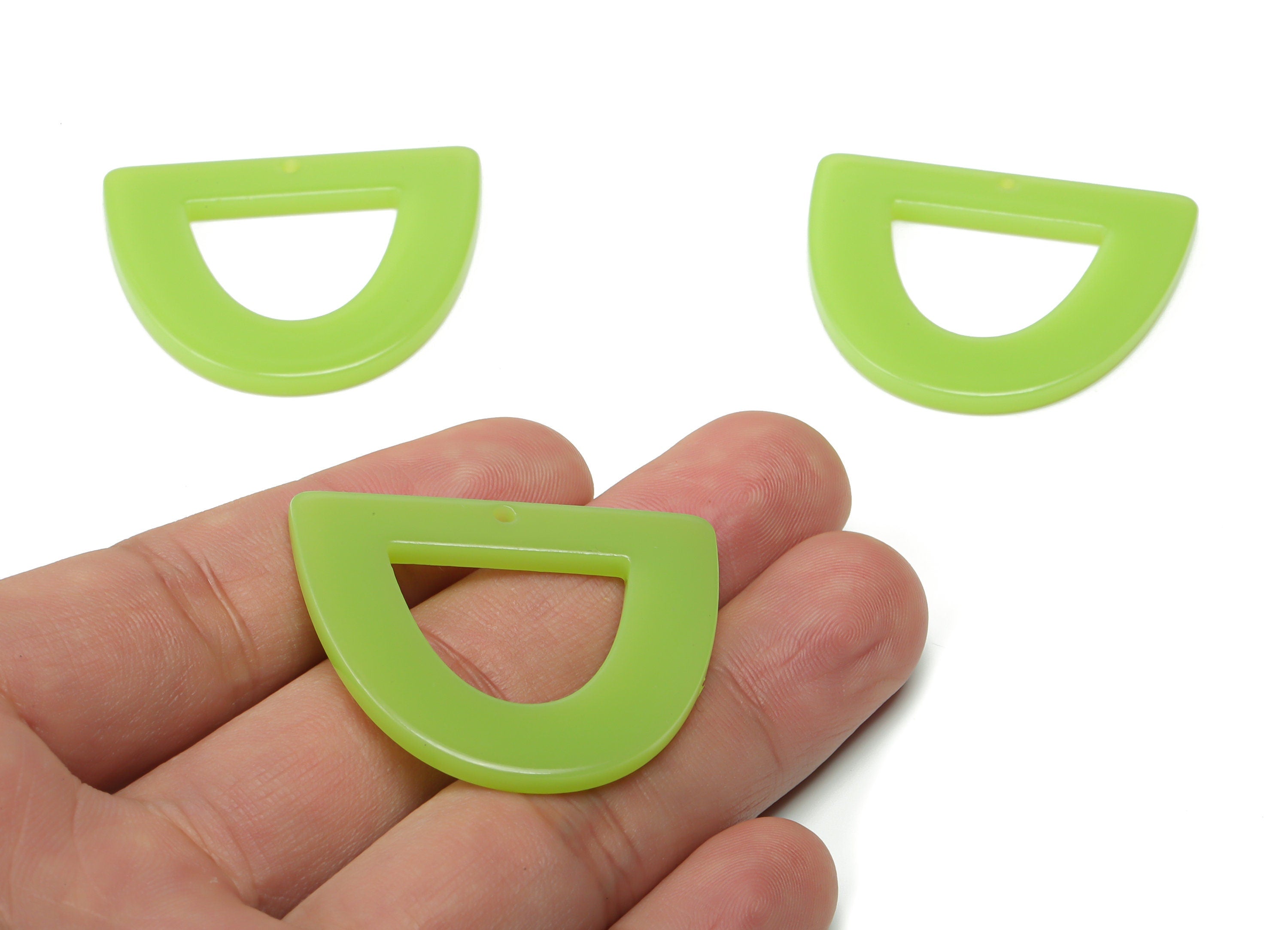 Acrylic D Earring Charms - Acrylic Half Ellipse Pendant - Jewelry Making Supplies - Color Code: A734 - 39.17x34.15x2.75mm - AC2327-A734 - DOMEDBAZAAR