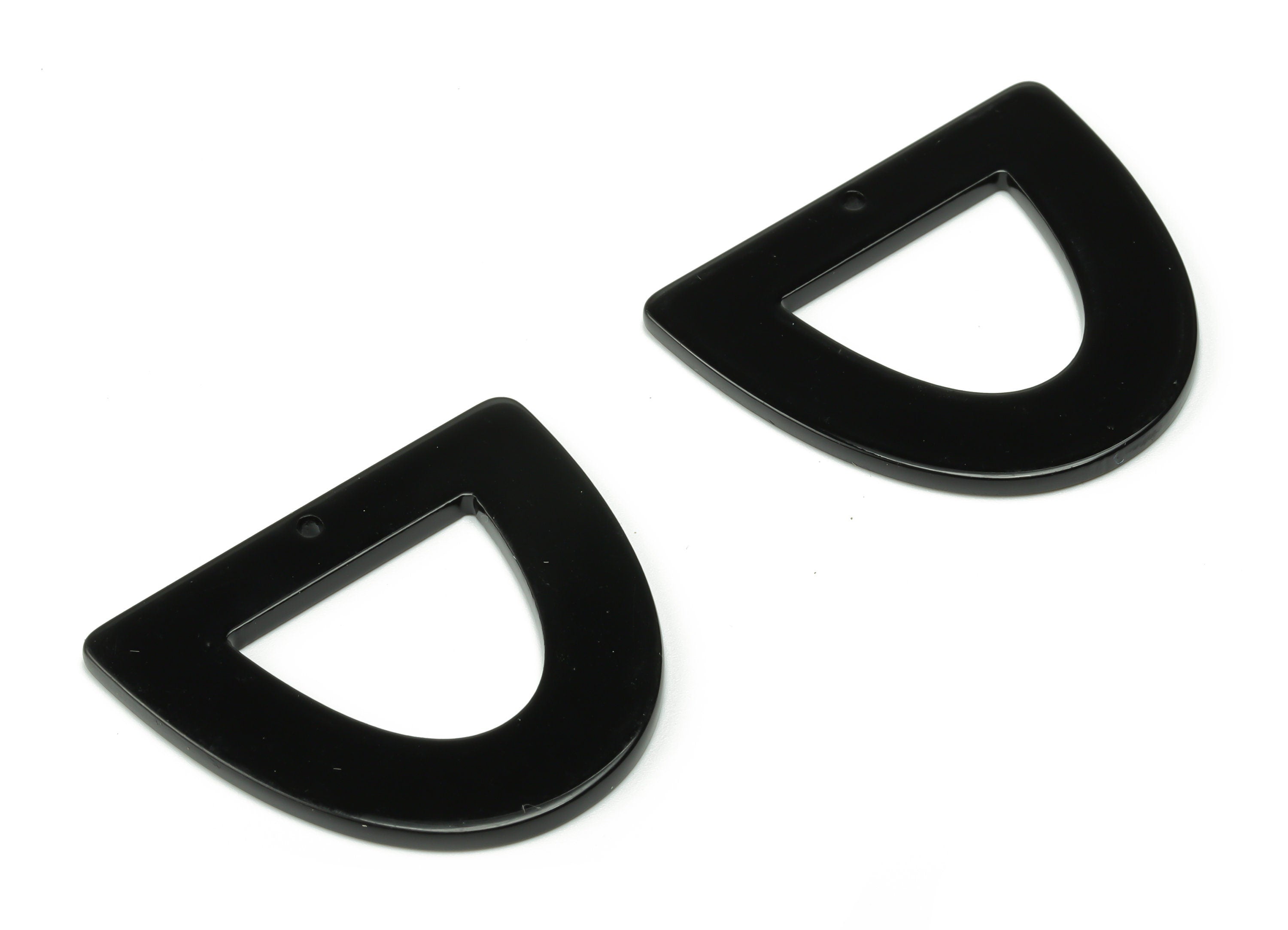 Acrylic D Earring Charms - Acrylic Half Ellipse Pendant - Jewelry Making Supplies - Color Code: A66 - 39.22x34.23x2.71mm - AC2327-A66 - DOMEDBAZAAR