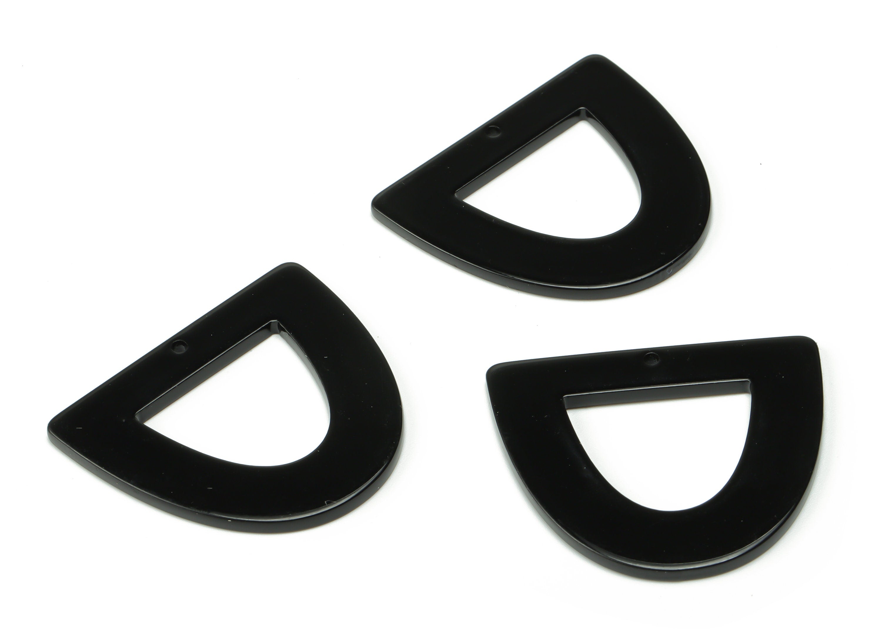 Acrylic D Earring Charms - Acrylic Half Ellipse Pendant - Jewelry Making Supplies - Color Code: A66 - 39.22x34.23x2.71mm - AC2327-A66 - DOMEDBAZAAR