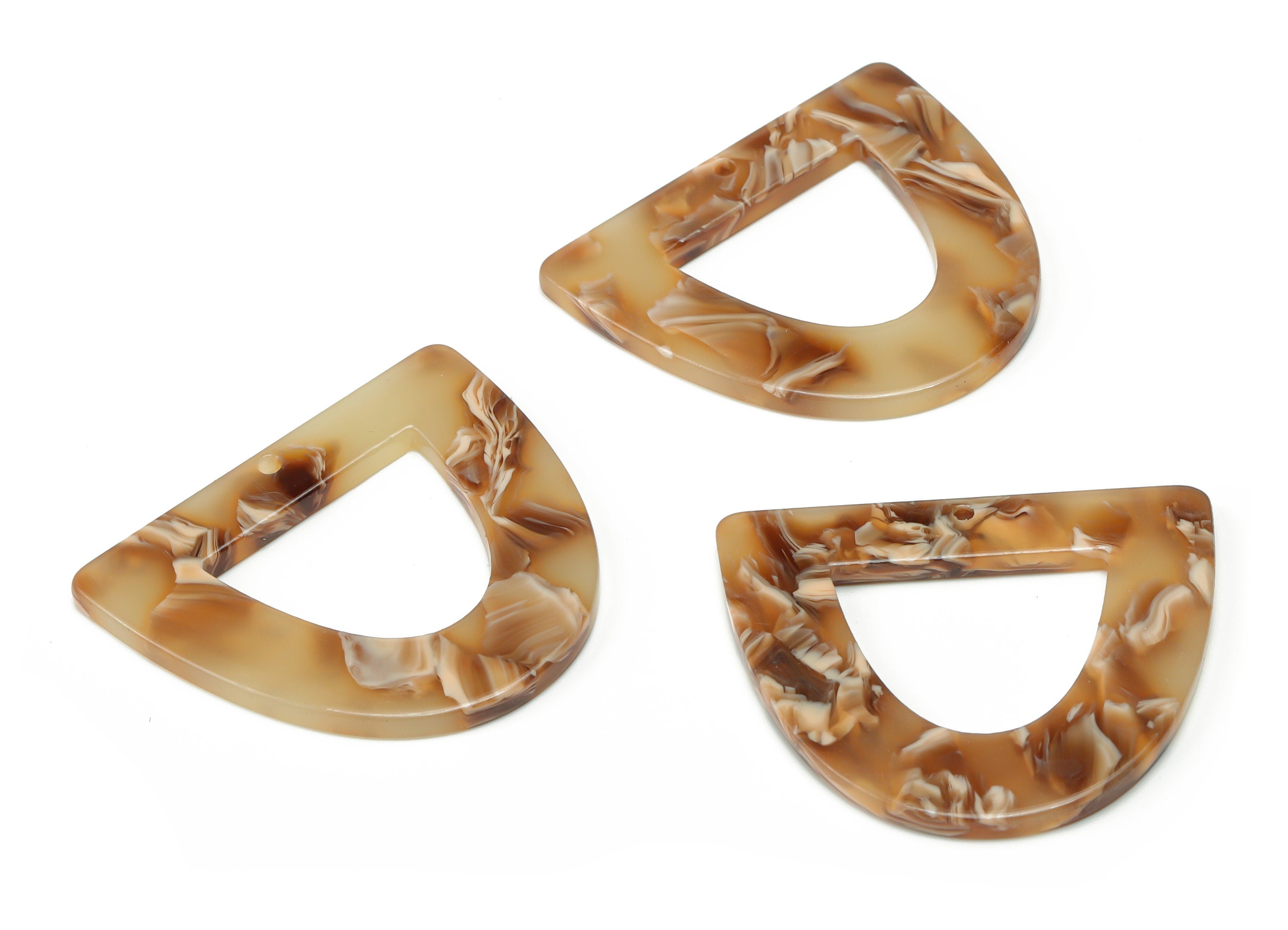 Acrylic D Earring Charms - Acrylic Half Ellipse Pendant - Jewelry Making Supplies - Color Code: A726 - 39.3x34.15x2.54mm - AC2327-A726 - DOMEDBAZAAR