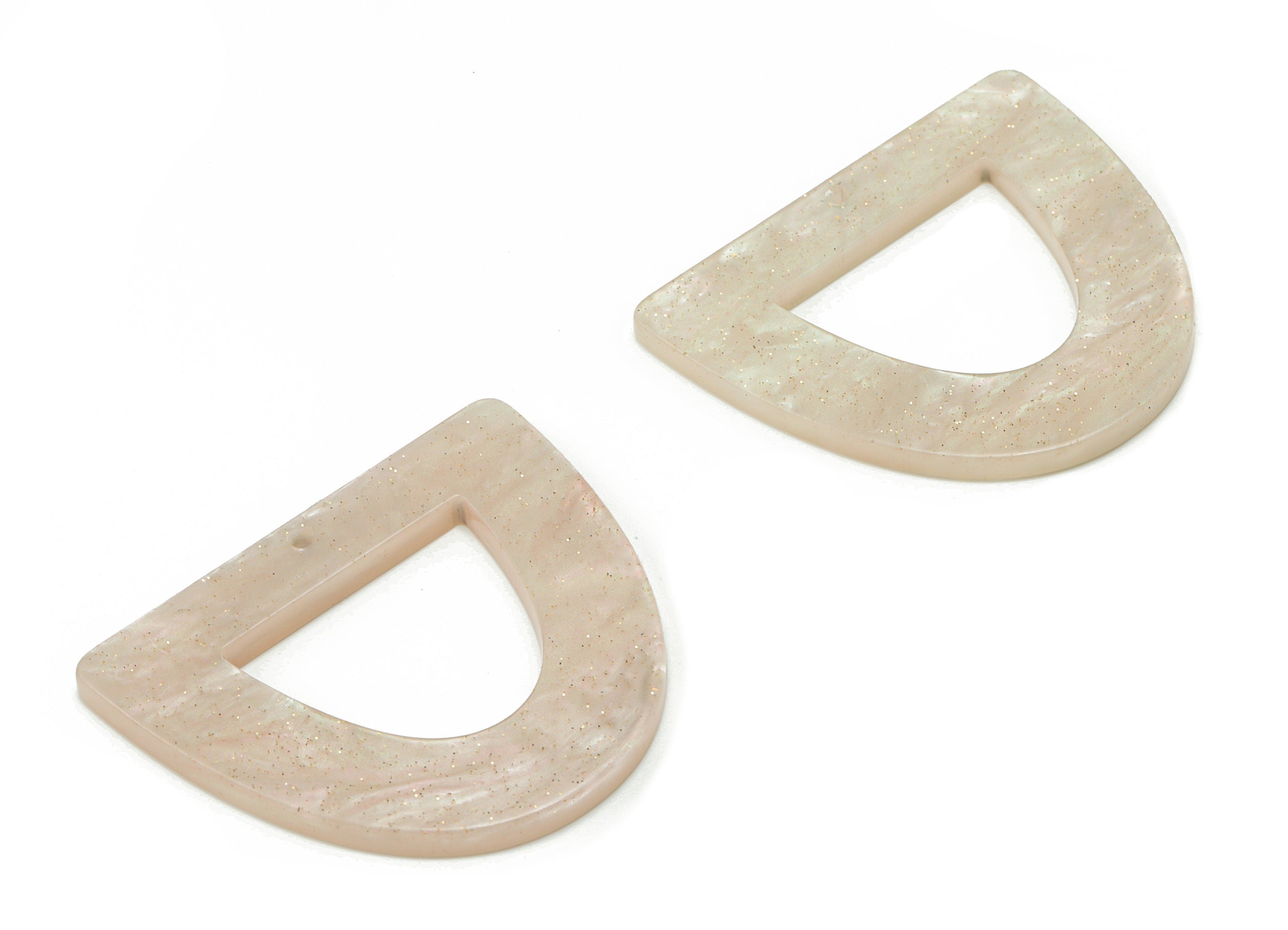 Acrylic D Earring Charms - Acrylic Half Ellipse Pendant - Jewelry Making Supplies - Color Code: A724 - 39.3x34.18x2.54mm - AC2327-A724 - DOMEDBAZAAR