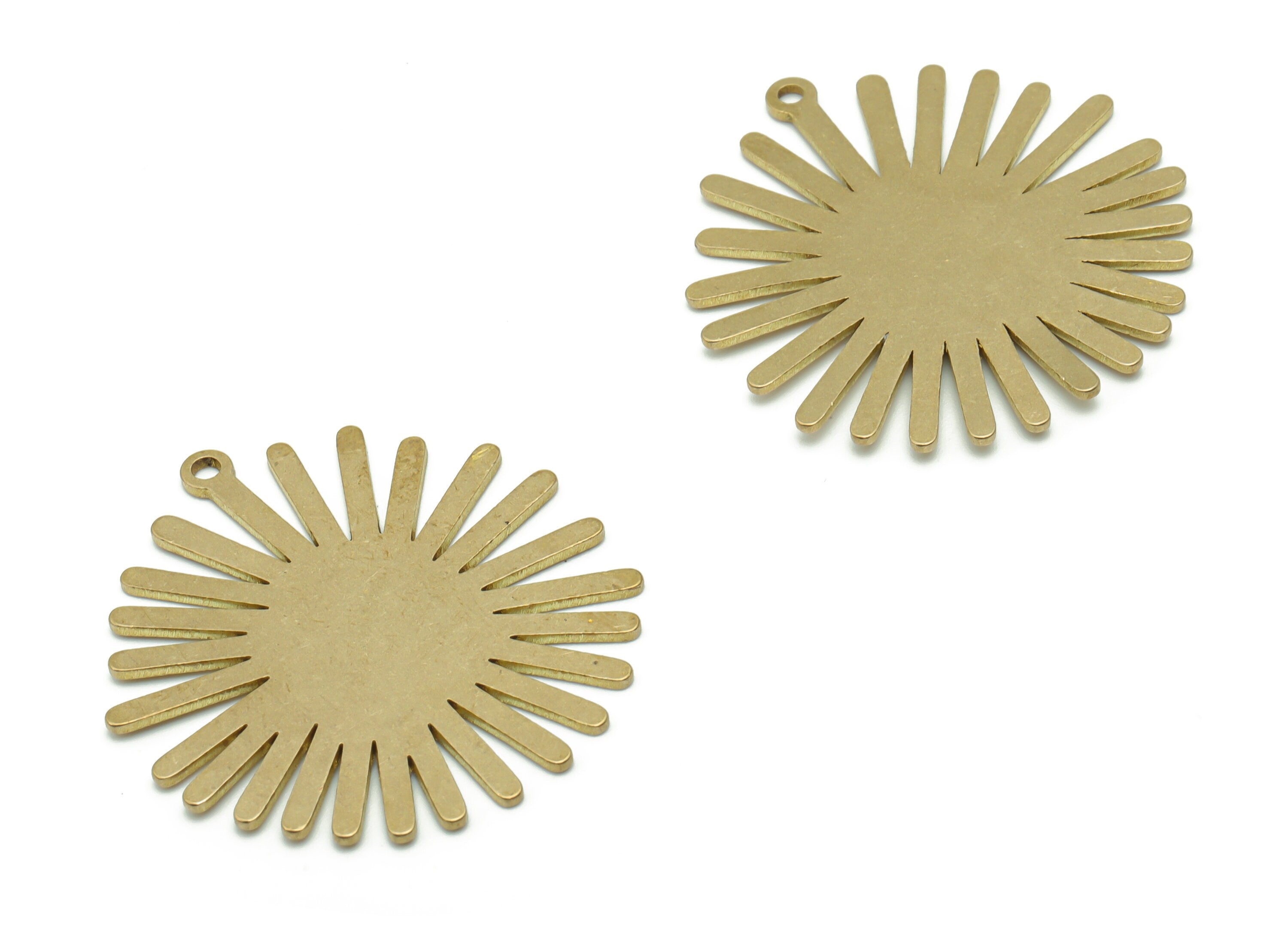 Personalized Stamping Blank - Brass Sun Earring Charms - Raw Brass Sun Pendant - Jewelry Making Supplies - 32.14x29.26x0.76mm - PPA0618 - DOMEDBAZAAR