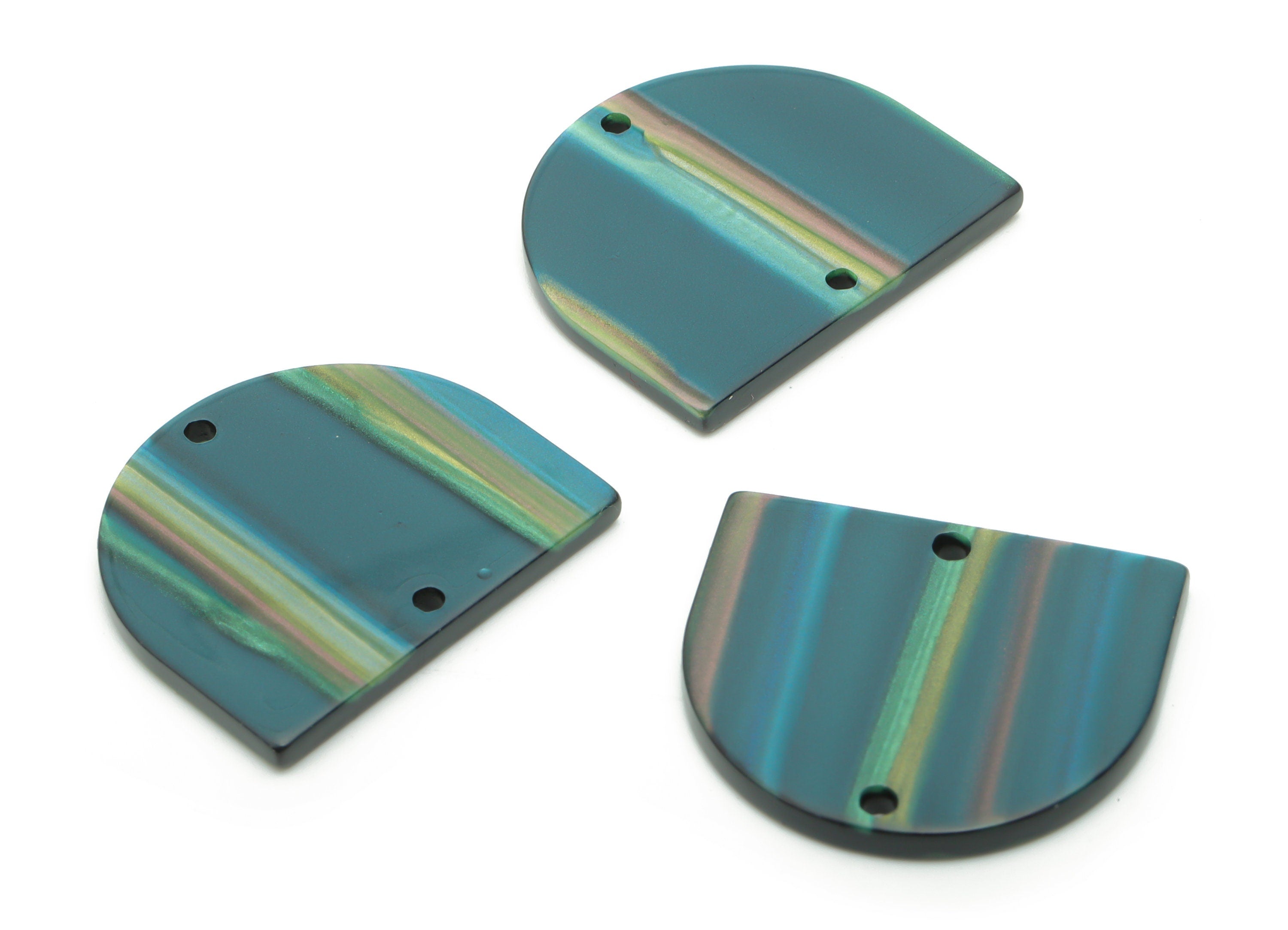 Acrylic Domed Earring Connector - Acrylic D Charms and Pendant - 2 Holes - Jewelry Supplies - Color Code:A803 - 27.7x24.2x2.5mm -AC1323-A803 - DOMEDBAZAAR