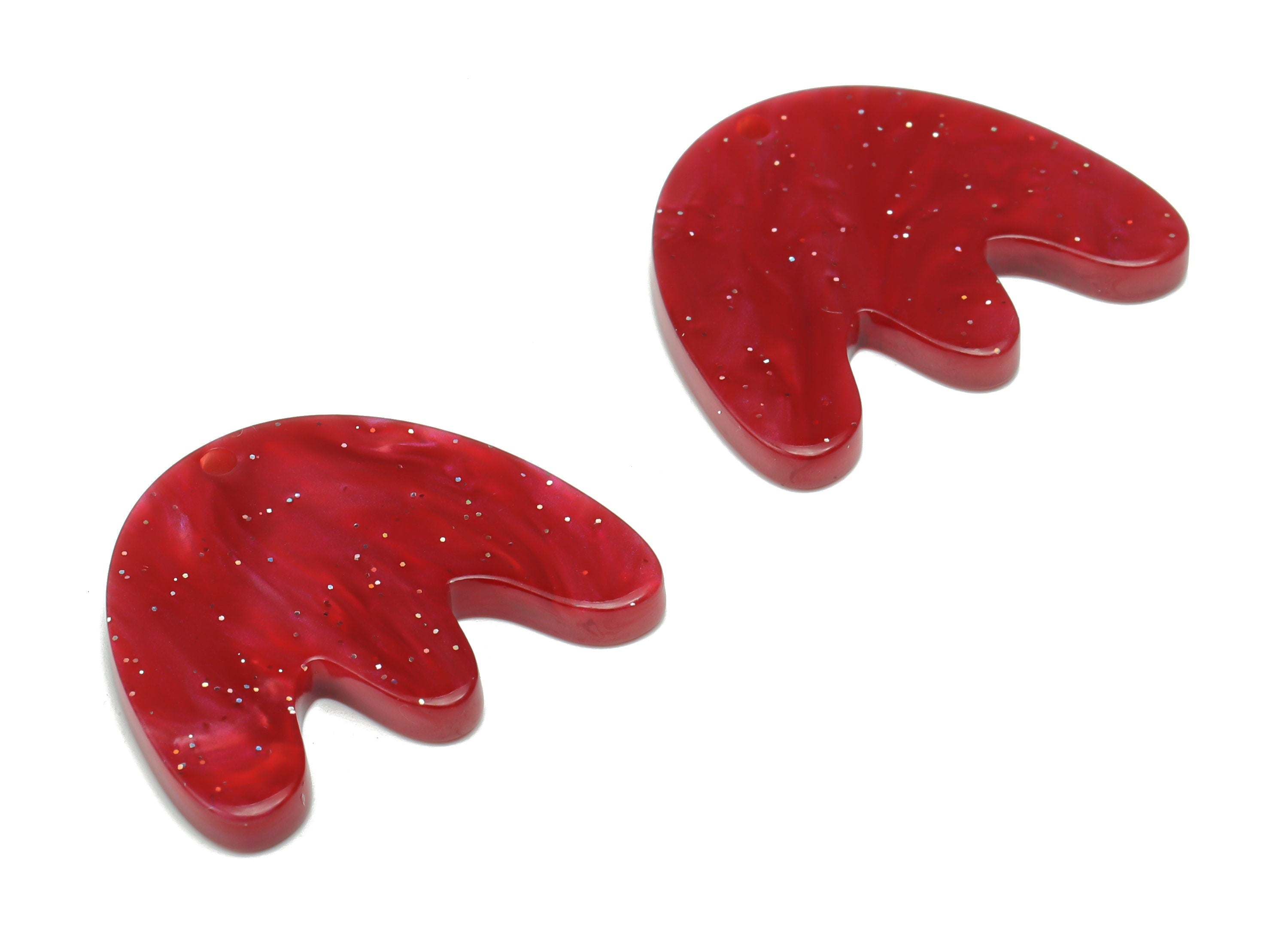 Acrylic Jellyfish E Earring Charms - Acrylic Geometry Pendant - Jewelry Making Supplies - Color Code: A799 - 28.44x23.09x2.97mm -AC2395-A799 - DOMEDBAZAAR