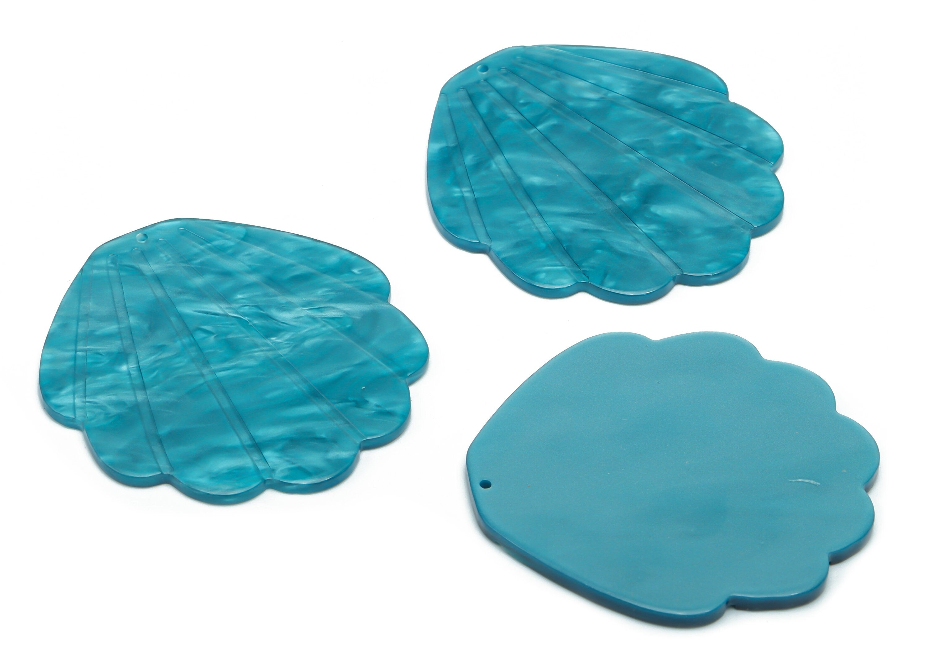 Acrylic Shell Earring Charms - Acrylic Shell Pendant - Jewelry Making Supplies - Color Code: A794 - 50.11x47.94x2.44mm - AC2388-A794 - DOMEDBAZAAR