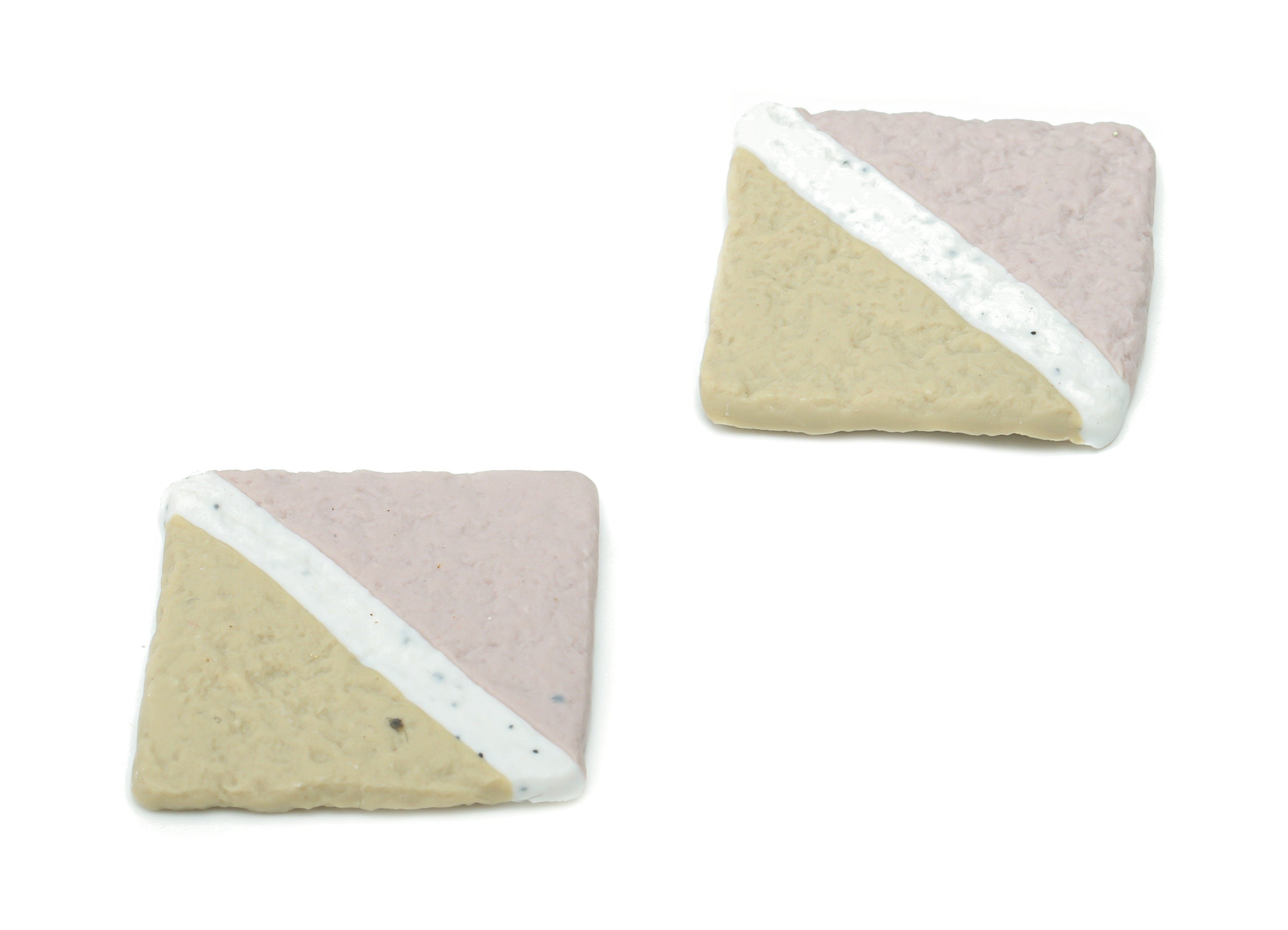 Polymer Clay Hammered Square Earring Charms - Polymer Clay Square Pandant - Jewelry Handmade Making - 20.68x20.68x2.4mm - PC2321 - DOMEDBAZAAR