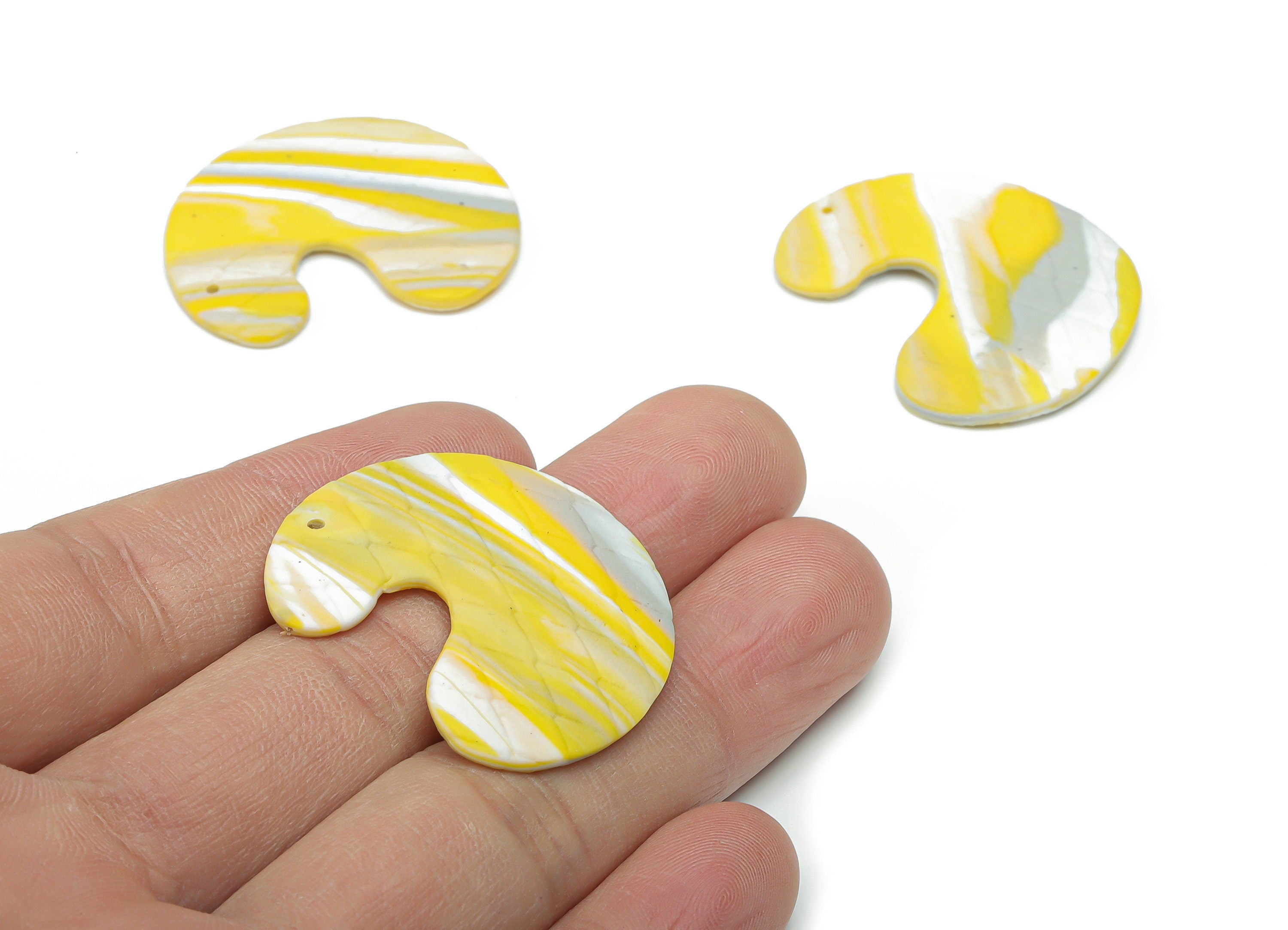 Polymer Clay Palette C Rhombic Earring Charms - Polymer Clay C Rhombic Pandant - Jewelry Handmade Making - 34.06x30.26x2.03mm - PC2318 - DOMEDBAZAAR