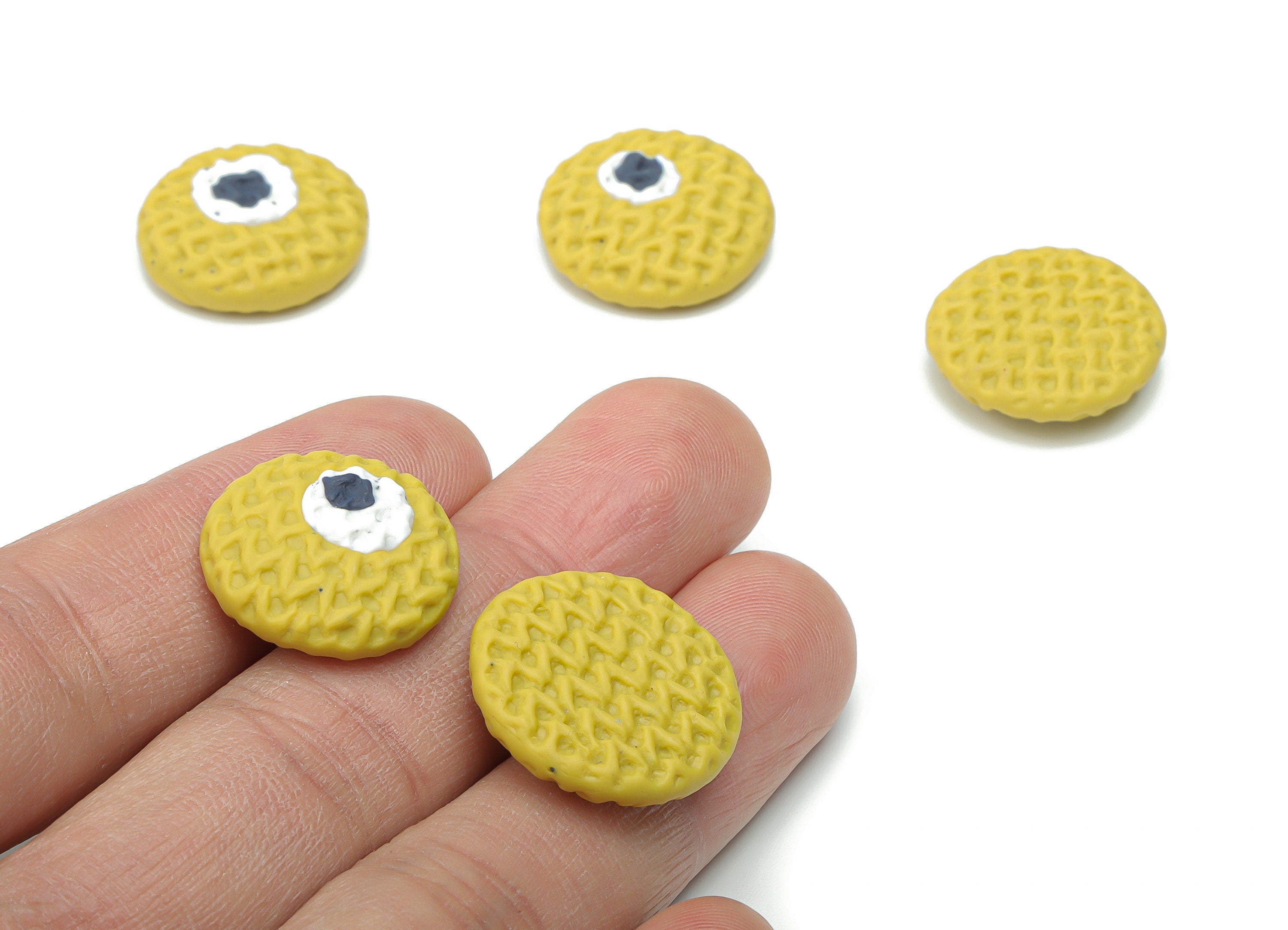 Polymer Clay Waves Round Earring Charms - Polymer Clay Waves Circle Pandant - Jewelry Handmade Making - 20.34x20.34x6.29mm - PC2317 - DOMEDBAZAAR