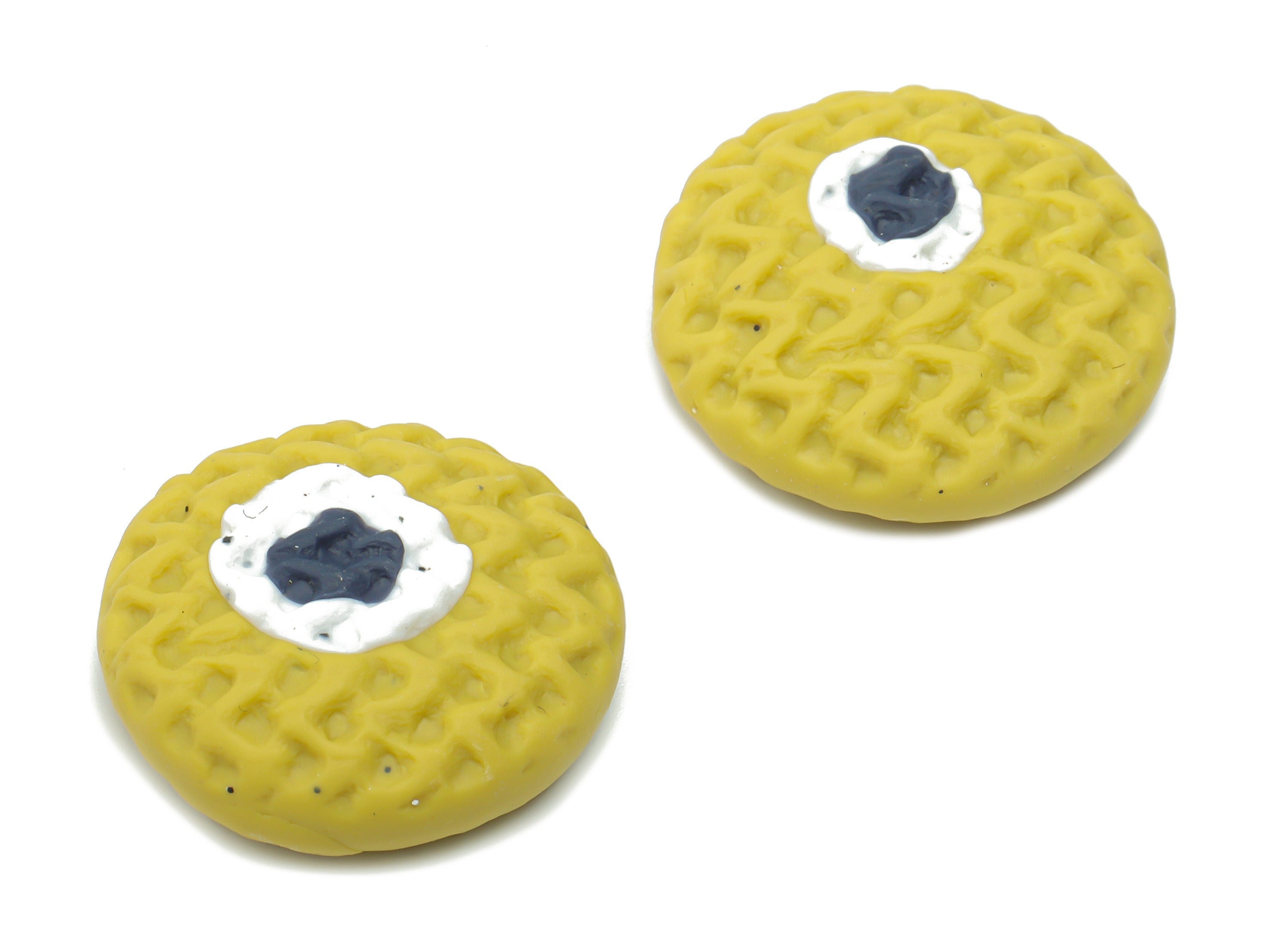 Polymer Clay Waves Round Earring Charms - Polymer Clay Waves Circle Pandant - Jewelry Handmade Making - 20.34x20.34x6.29mm - PC2317 - DOMEDBAZAAR