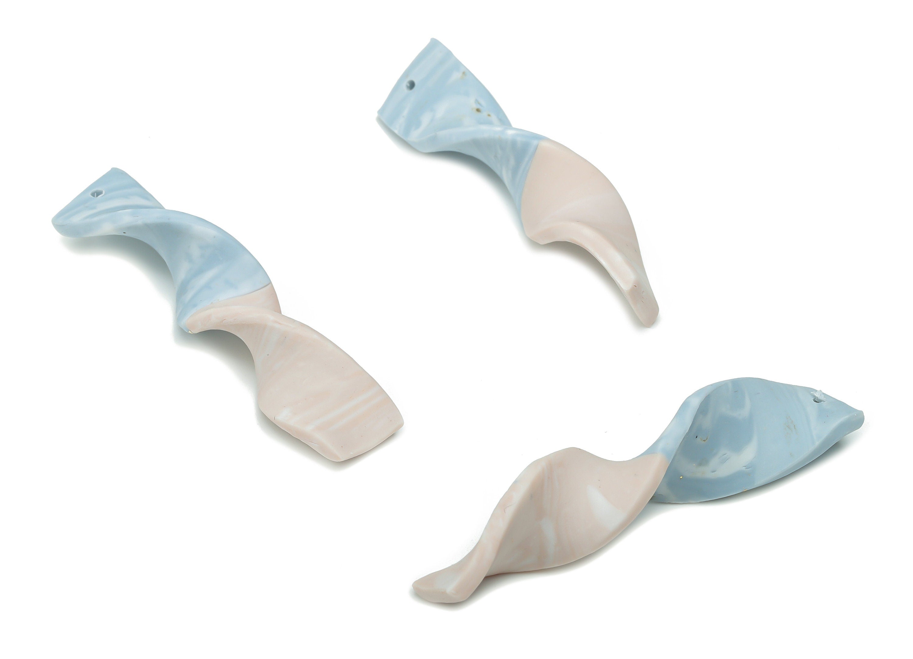 Polymer Clay Wave Knot Earring Charms - Polymer Clay Wave Knot Pandant - Fusilli Charm - Jewelry Handmade - 50.46x12.01x2.52mm - PC2310 - DOMEDBAZAAR