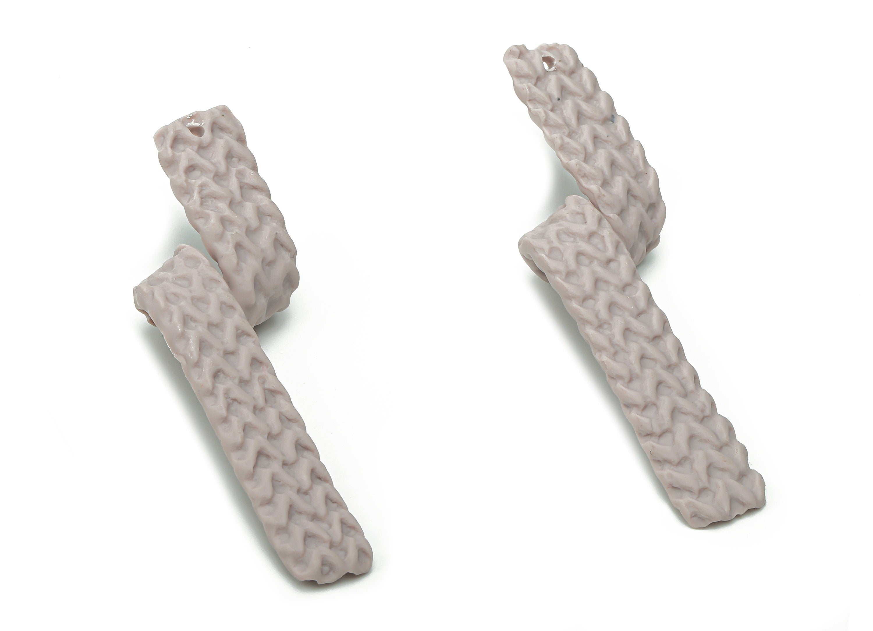 Polymer Clay Texture Wave Knot Earring Charms - Polymer Clay Wave Knot Pandant - Jewelry Handmade Making - 49.23x8.34x2.44mm - PC2314 - DOMEDBAZAAR