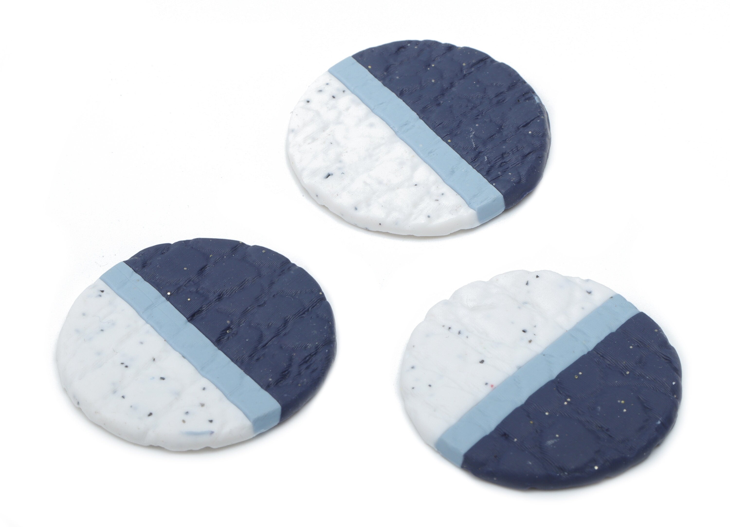 Polymer Clay Round Earring Charms - Polymer Clay Circle Pandant - Jewelry Handmade Making - 27.34x26.68x2.5mm - PC2319 - DOMEDBAZAAR