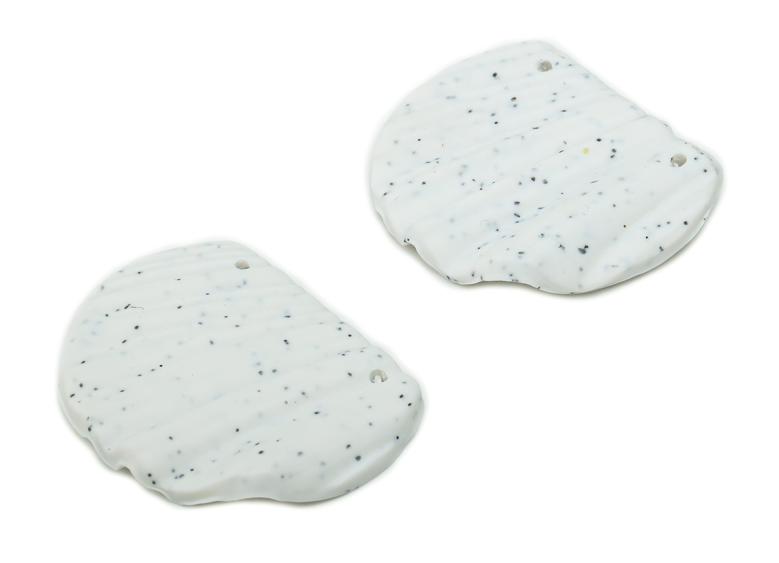 Polymer Clay Shell Domed Earring Connector - Polymer Clay Semicircle Charms and Pendant - Jewelry Handmade Making - 32.78x25.27x4mm - PC2333 - DOMEDBAZAAR