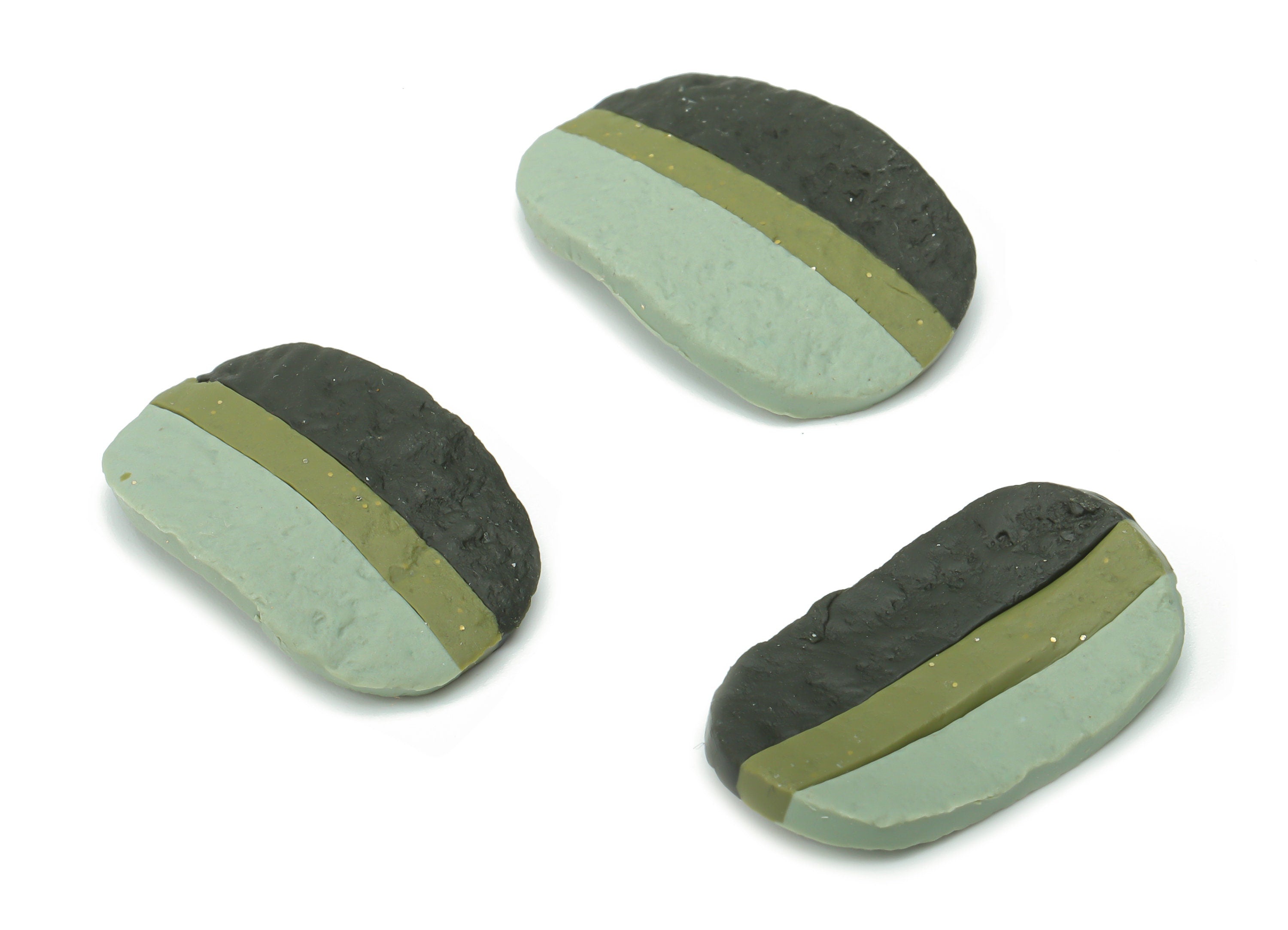 Polymer Clay Hammered Oval Earring Charms - Polymer Clay Oval Pandant - Bent Charm - Jewelry Handmade Making - 22.41x14.59x2.31mm - PC2327 - DOMEDBAZAAR