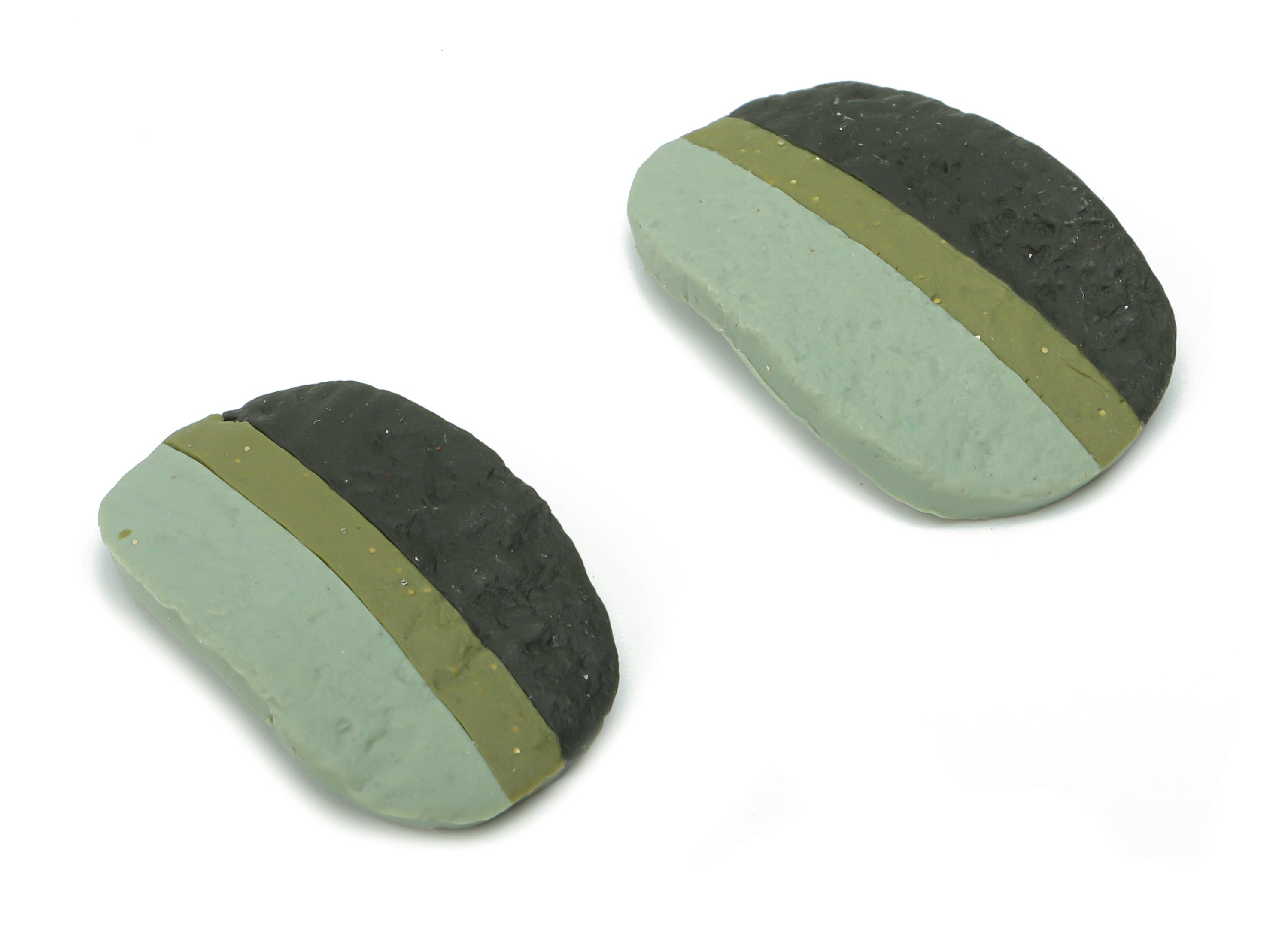 Polymer Clay Hammered Oval Earring Charms - Polymer Clay Oval Pandant - Bent Charm - Jewelry Handmade Making - 22.41x14.59x2.31mm - PC2327 - DOMEDBAZAAR