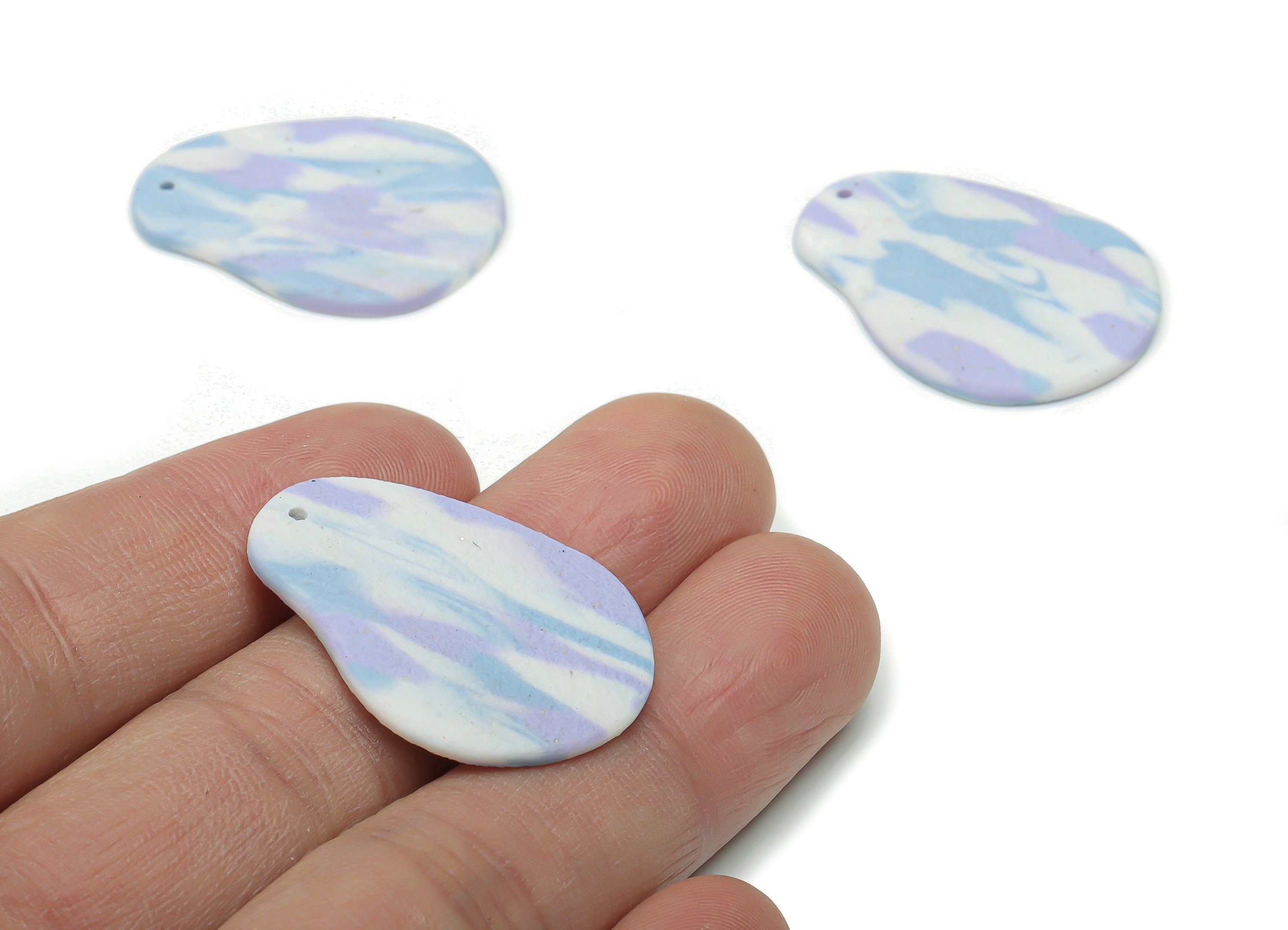 Polymer Clay Irregular Earring Charms - Polymer Clay Geometry Pandant - Jewelry Handmade Making - 31.82x23.92x2.45mm - PC2322 - DOMEDBAZAAR