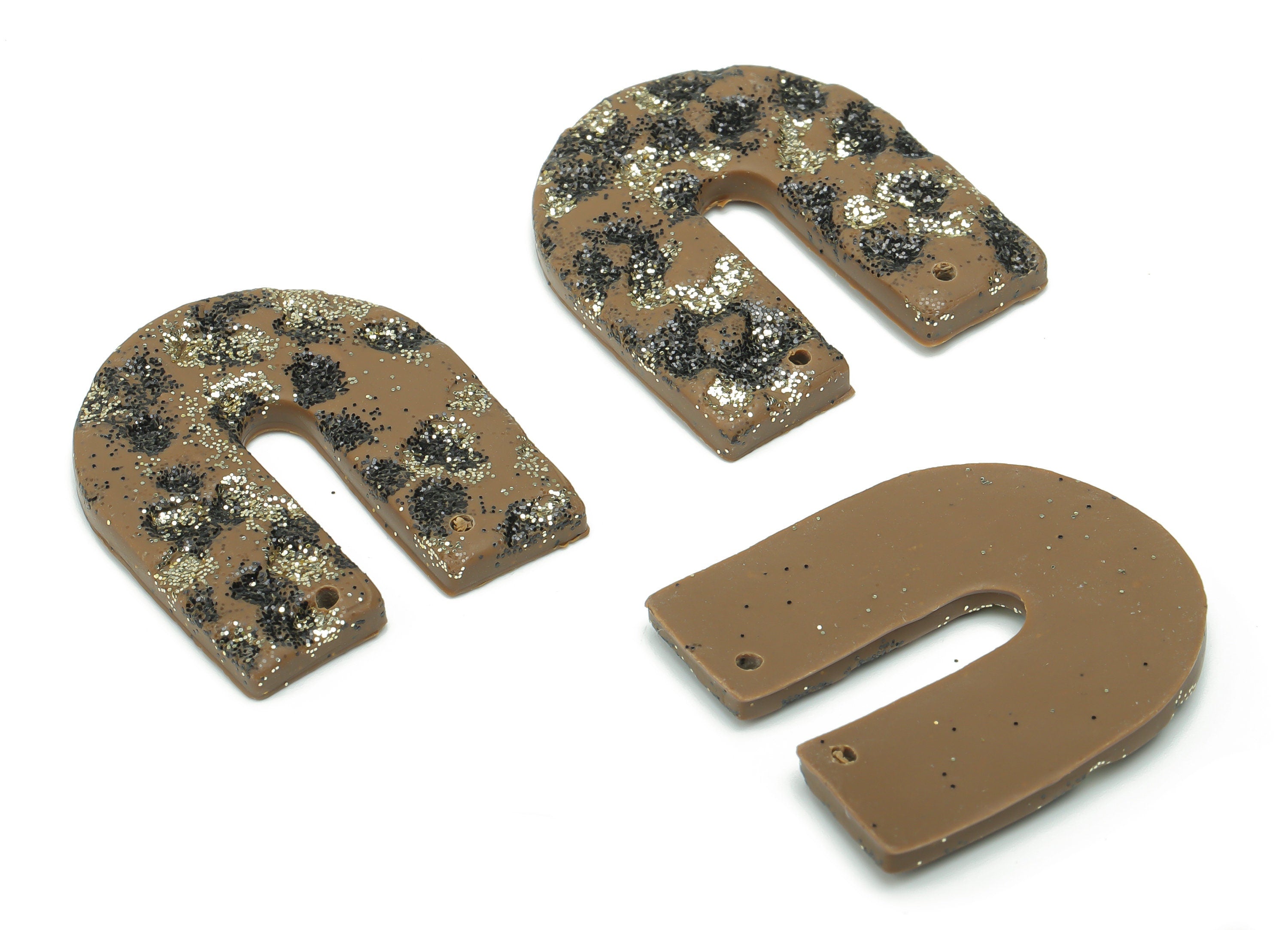 Polymer Clay Domed U Earring Connector - Polymer Clay Geometry Charms and Pandant - Jewelry Handmade Making - 29.66x26.15x3.06mm - PC2329 - DOMEDBAZAAR