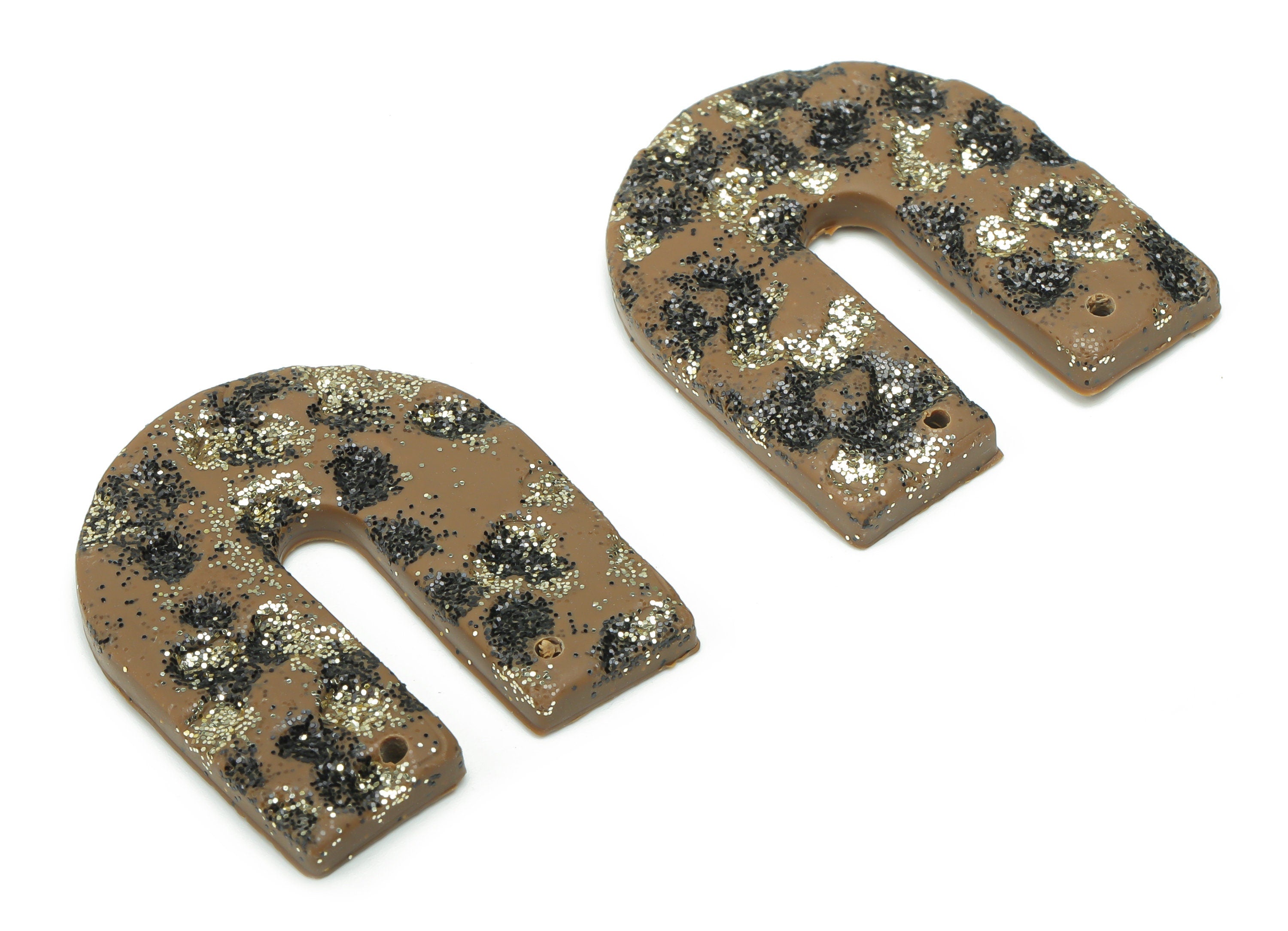 Polymer Clay Domed U Earring Connector - Polymer Clay Geometry Charms and Pandant - Jewelry Handmade Making - 29.66x26.15x3.06mm - PC2329 - DOMEDBAZAAR