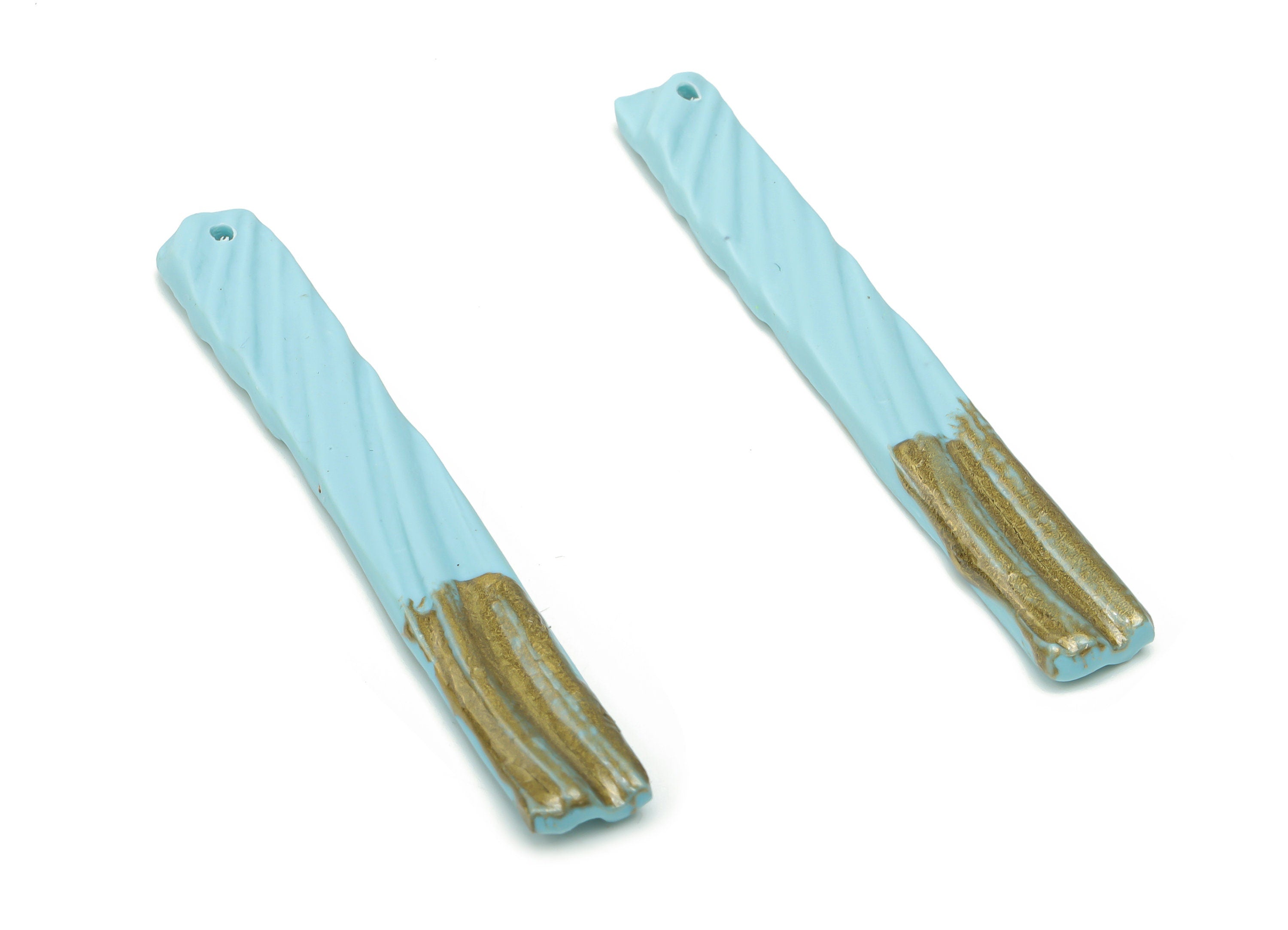 Polymer Clay Long Stick Earring Charms - Polymer Clay Rectangle Pandant - Jewelry Handmade Making - 55.78x7.72x2.75mm - PC2316 - DOMEDBAZAAR