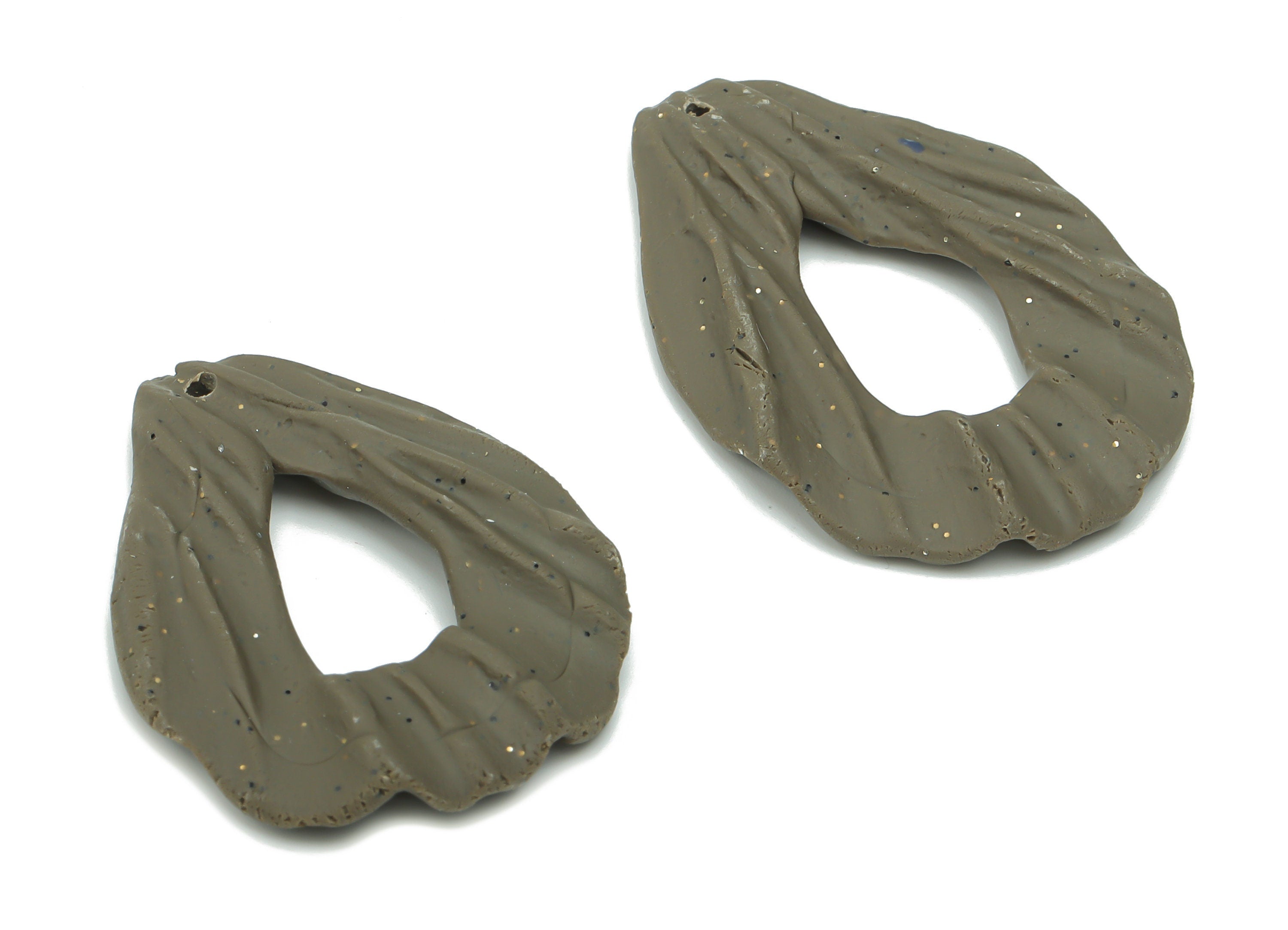 Polymer Clay Drop Earring Charms - Polymer Clay Drop Pandant - Jewelry Handmade Making - 30.94x23.68x3.92mm - PC2335 - DOMEDBAZAAR