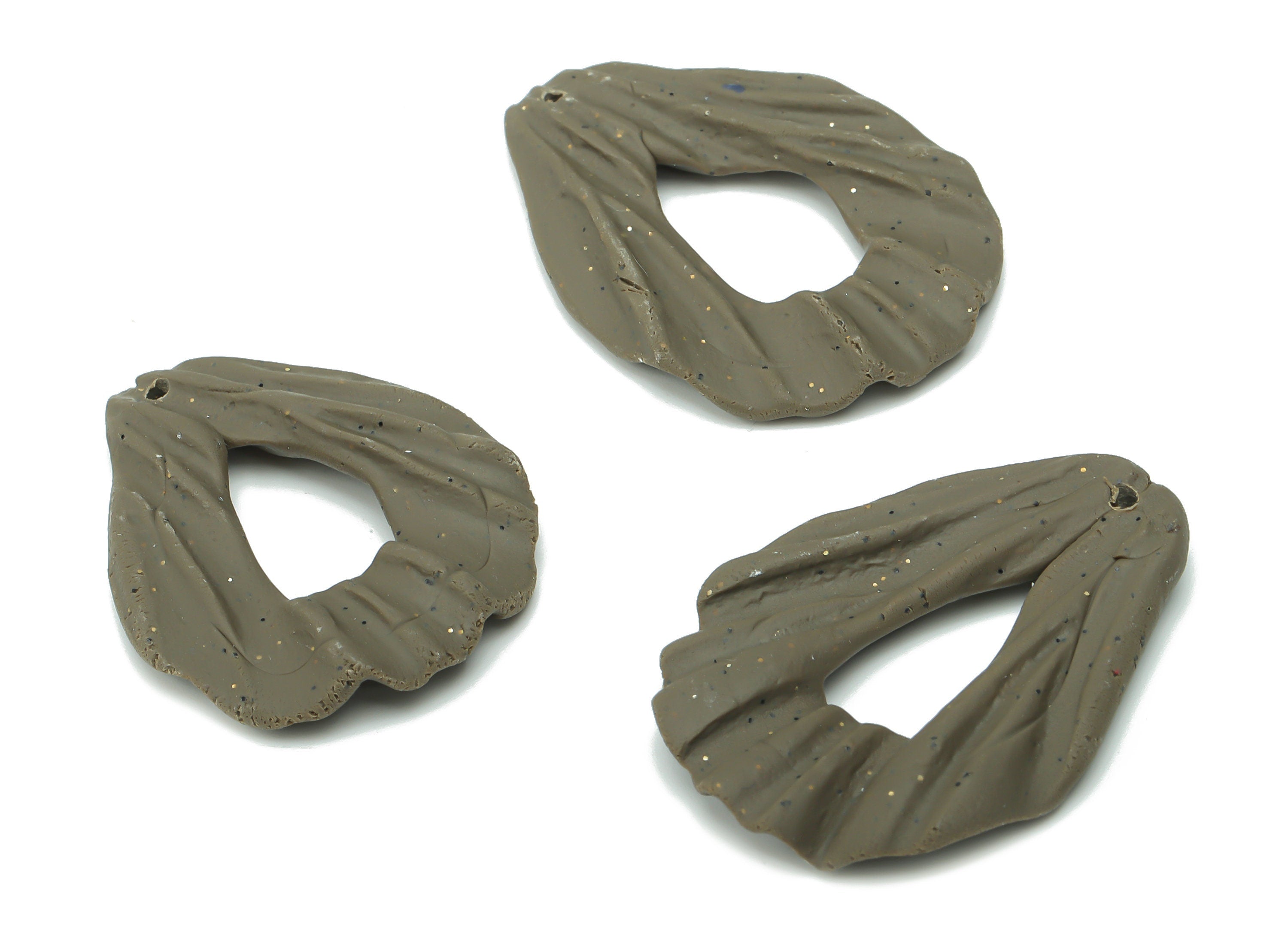 Polymer Clay Drop Earring Charms - Polymer Clay Drop Pandant - Jewelry Handmade Making - 30.94x23.68x3.92mm - PC2335 - DOMEDBAZAAR