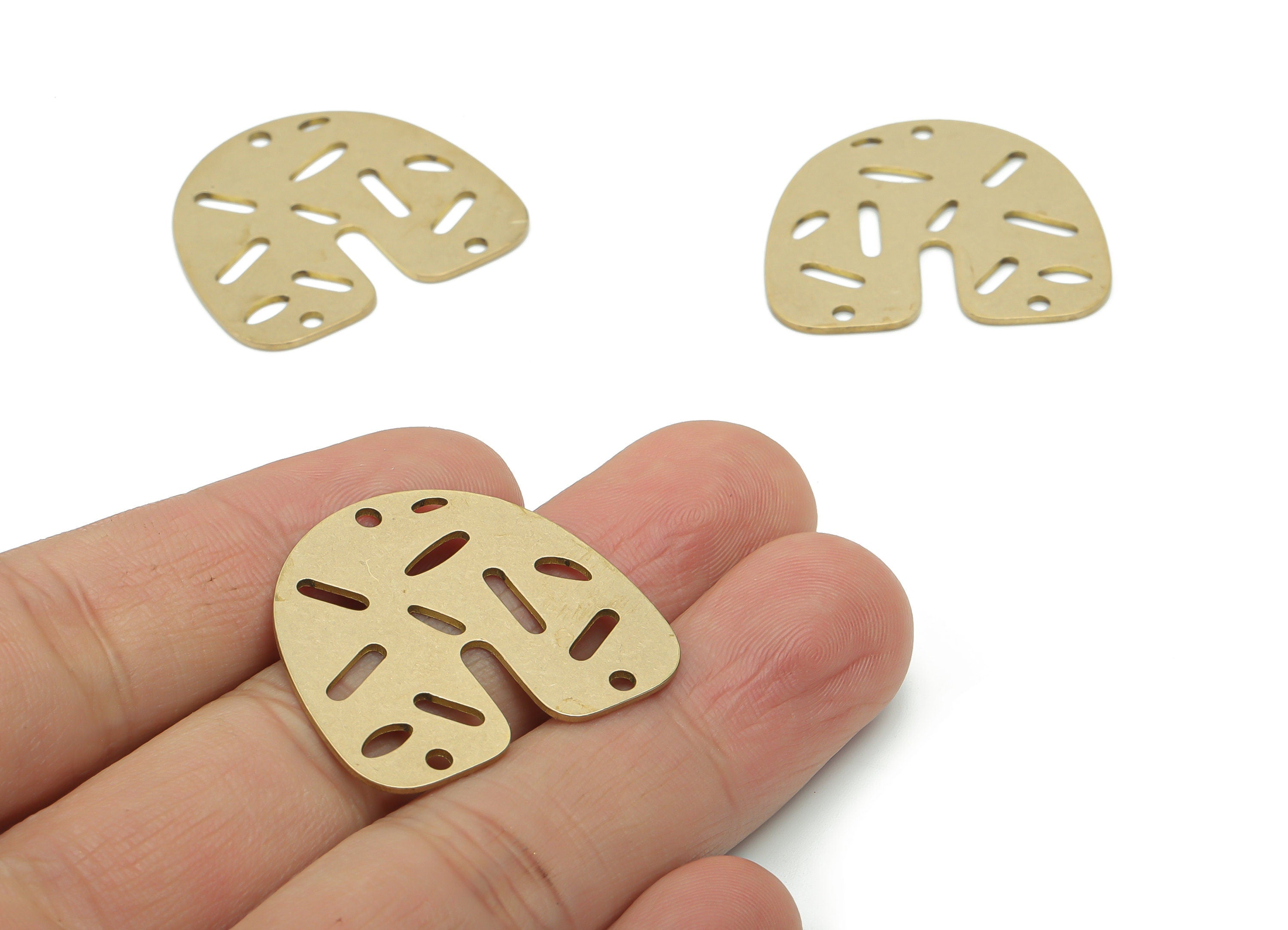 Brass Bubble Domed Earring Connector - Raw Brass Bubble U Charms and Pendant - DIY Jewelry Making Supplies - 29.91x27.06x0.76mm - PPZ0148 - DOMEDBAZAAR