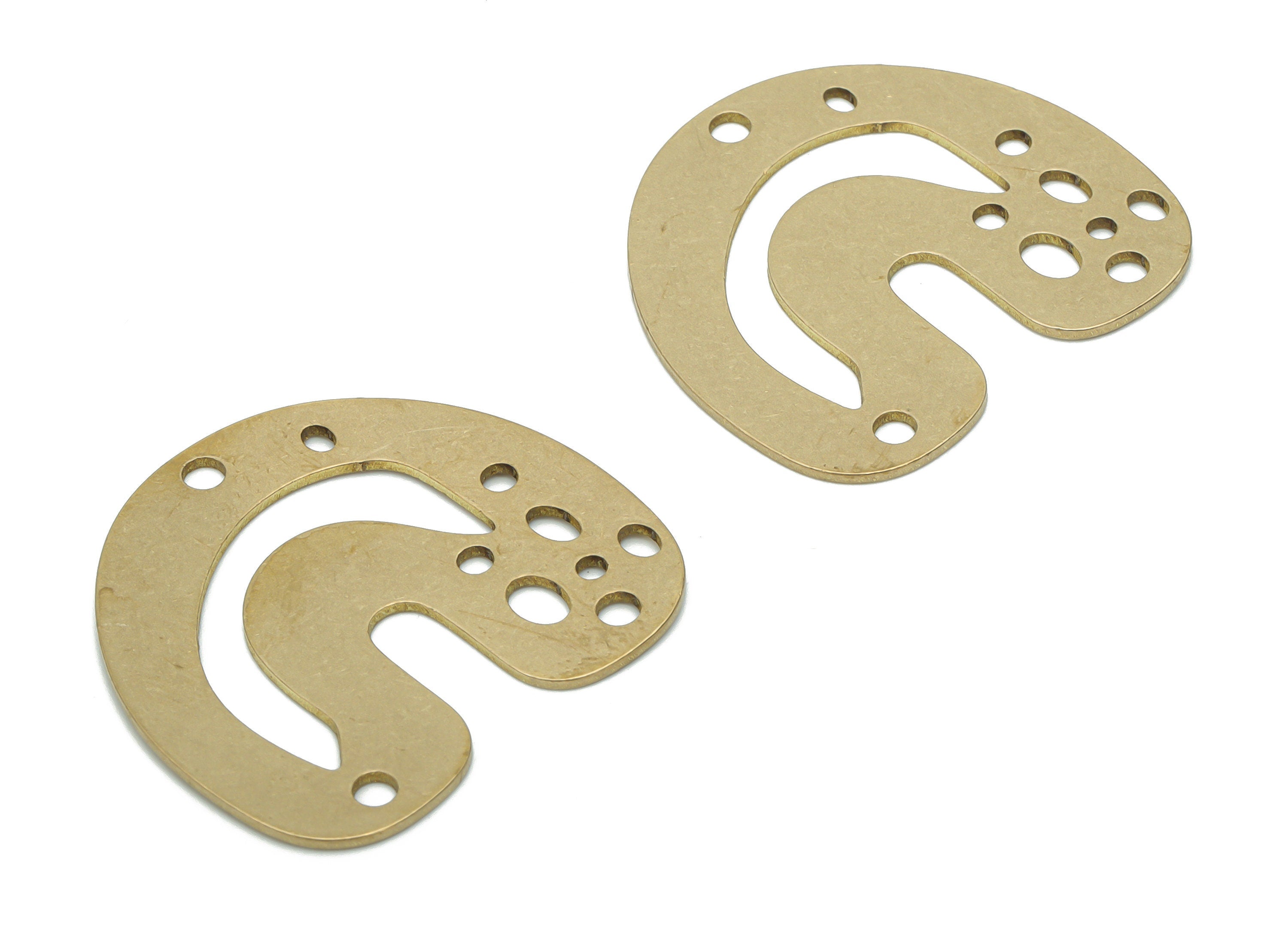 Brass Bubble Domed Earring Connector - Raw Brass Bubble U Charms and Pendant - DIY Jewelry Making Supplies - 29.92x28.07x0.74mm - PPZ0150 - DOMEDBAZAAR