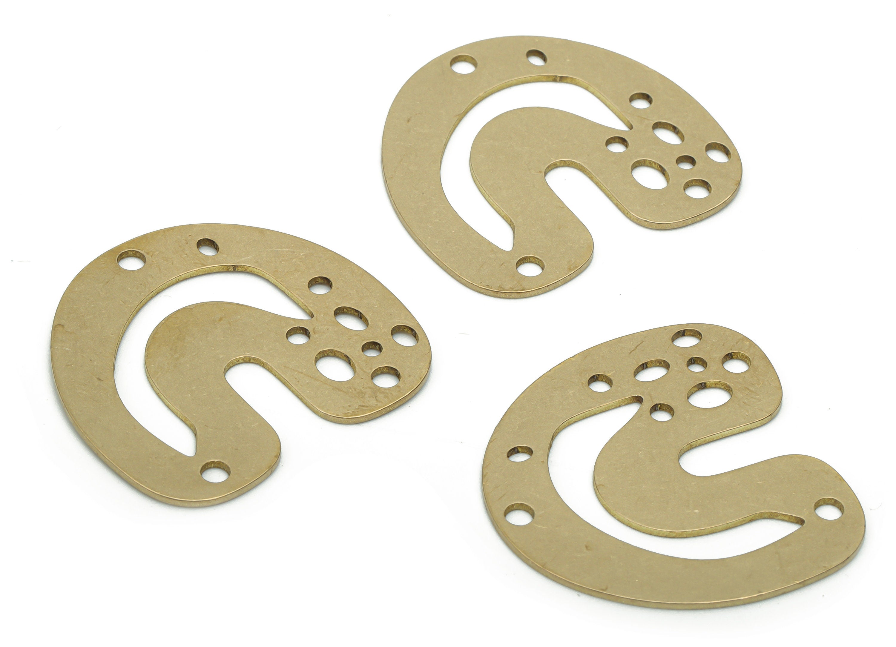 Brass Bubble Domed Earring Connector - Raw Brass Bubble U Charms and Pendant - DIY Jewelry Making Supplies - 29.92x28.07x0.74mm - PPZ0150 - DOMEDBAZAAR