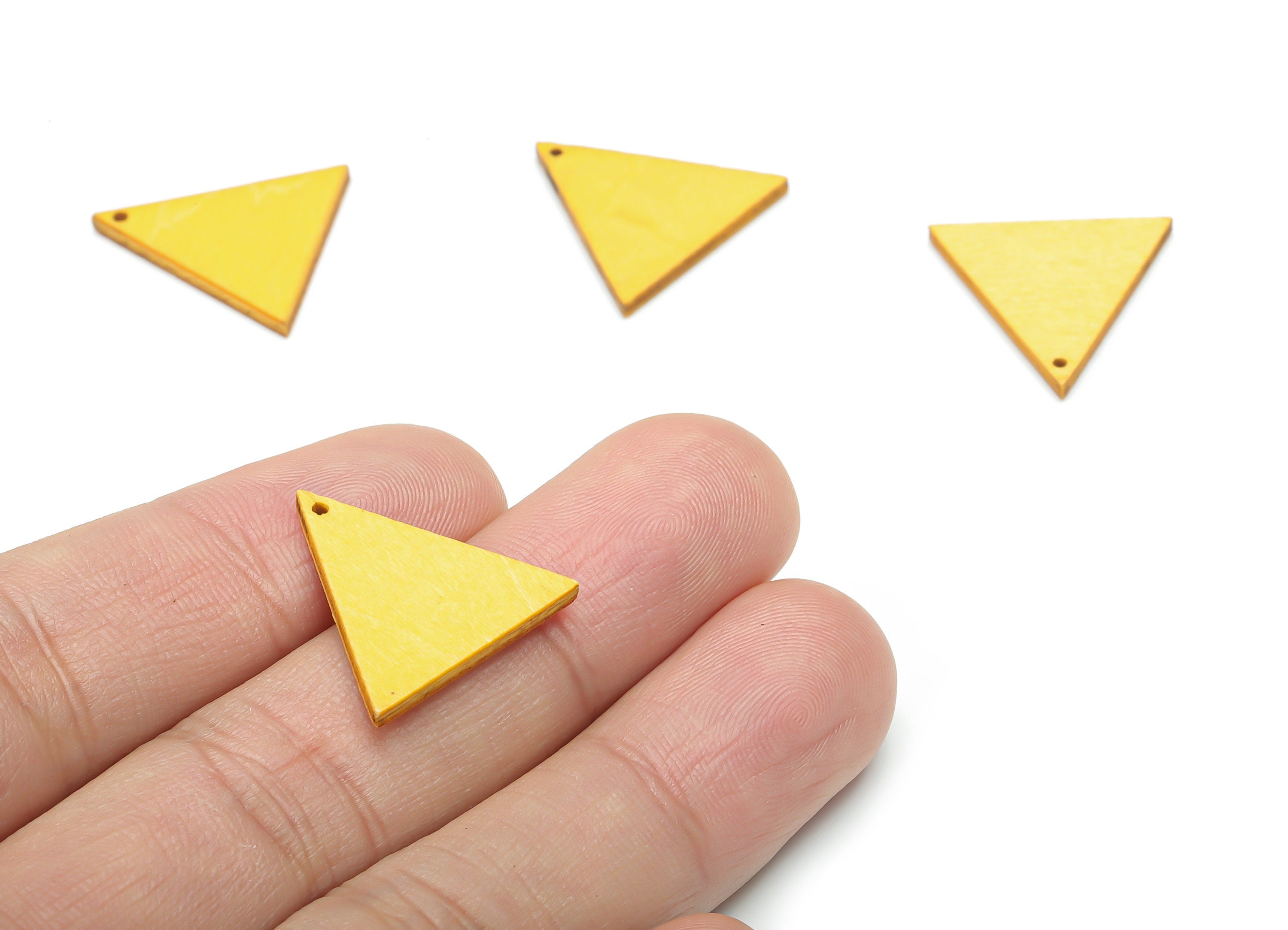 Poplar Plywood Triangle Earring Charms - Poplar Plywood Triangle Pendant - DIY Jewelry Making Supplies - 20.34x20.2x1.52mm - BB1162C - DOMEDBAZAAR