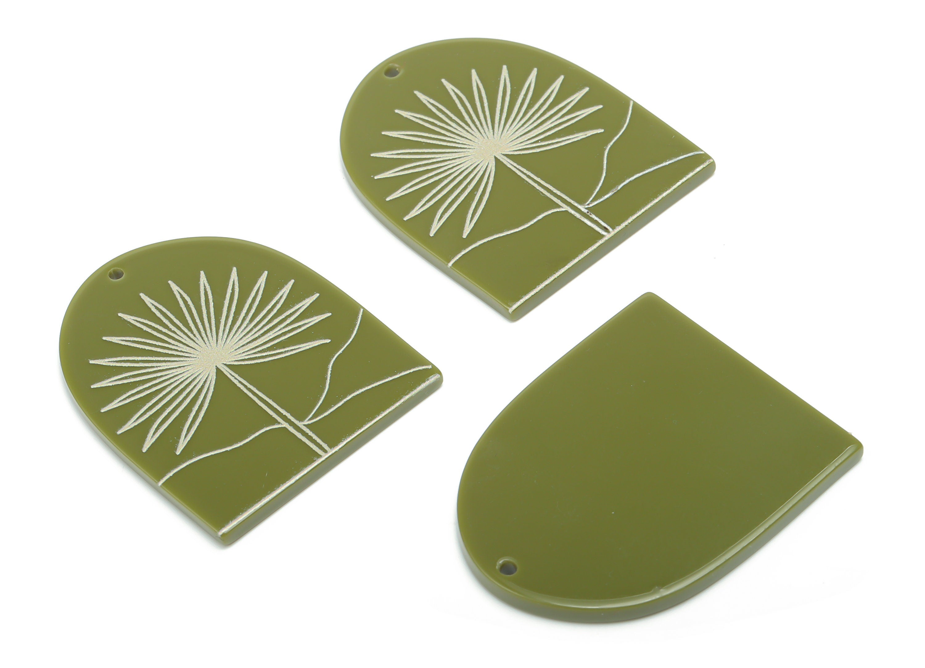 Acrylic Domed Lupin Earring Charms - Acrylic D Flower Pendant - Jewelry Supplies - Color Code: A810 - 37.83x30.88x2.36mm - AC2402-A810 - DOMEDBAZAAR