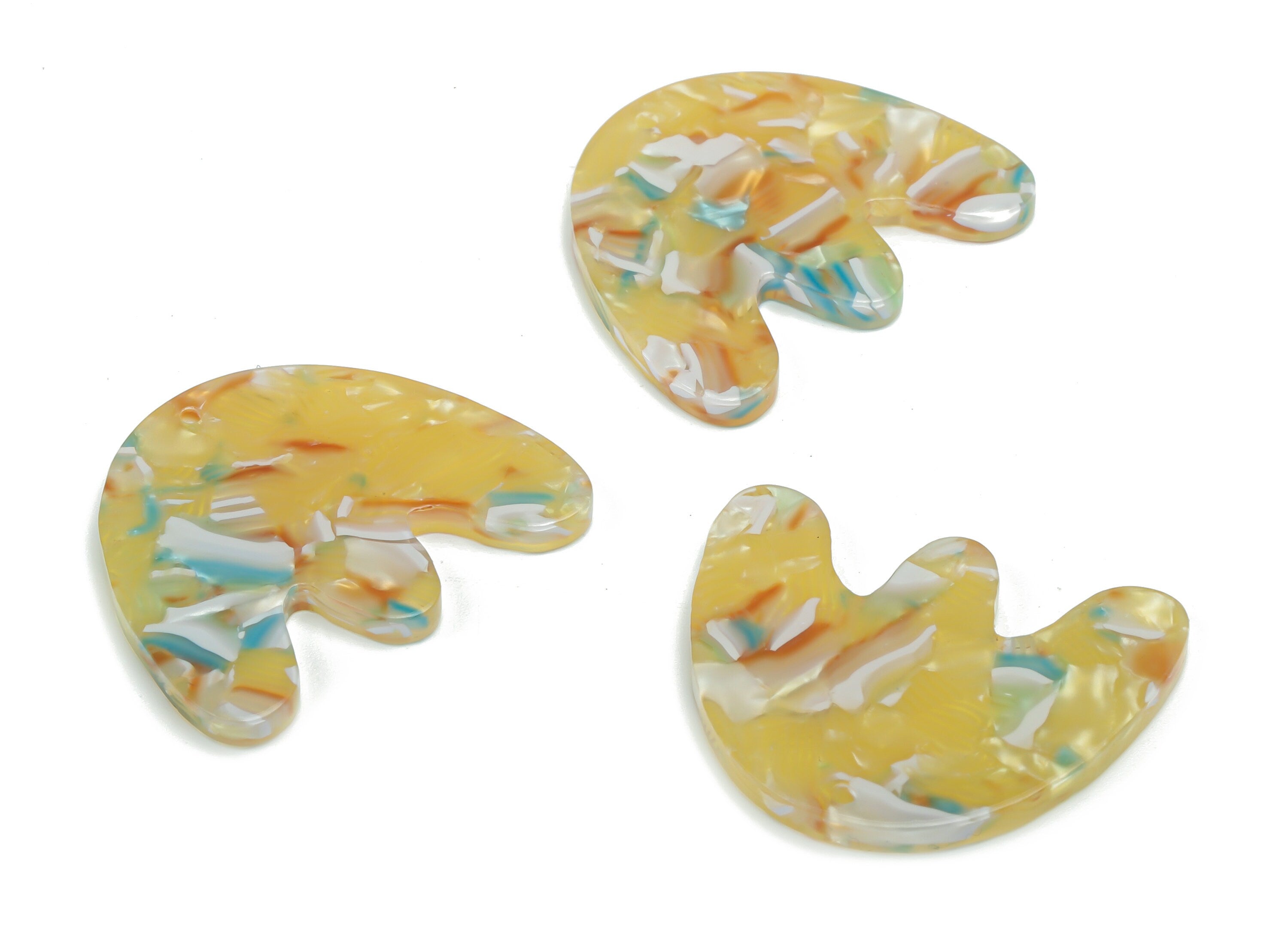 PVC Jellyfish E Earring Charms - PVC Geometry Pendant - Jewelry Making Supplies - Color Code: A814 - 28.44x23.09x2.97mm -AC2395-A814 - DOMEDBAZAAR