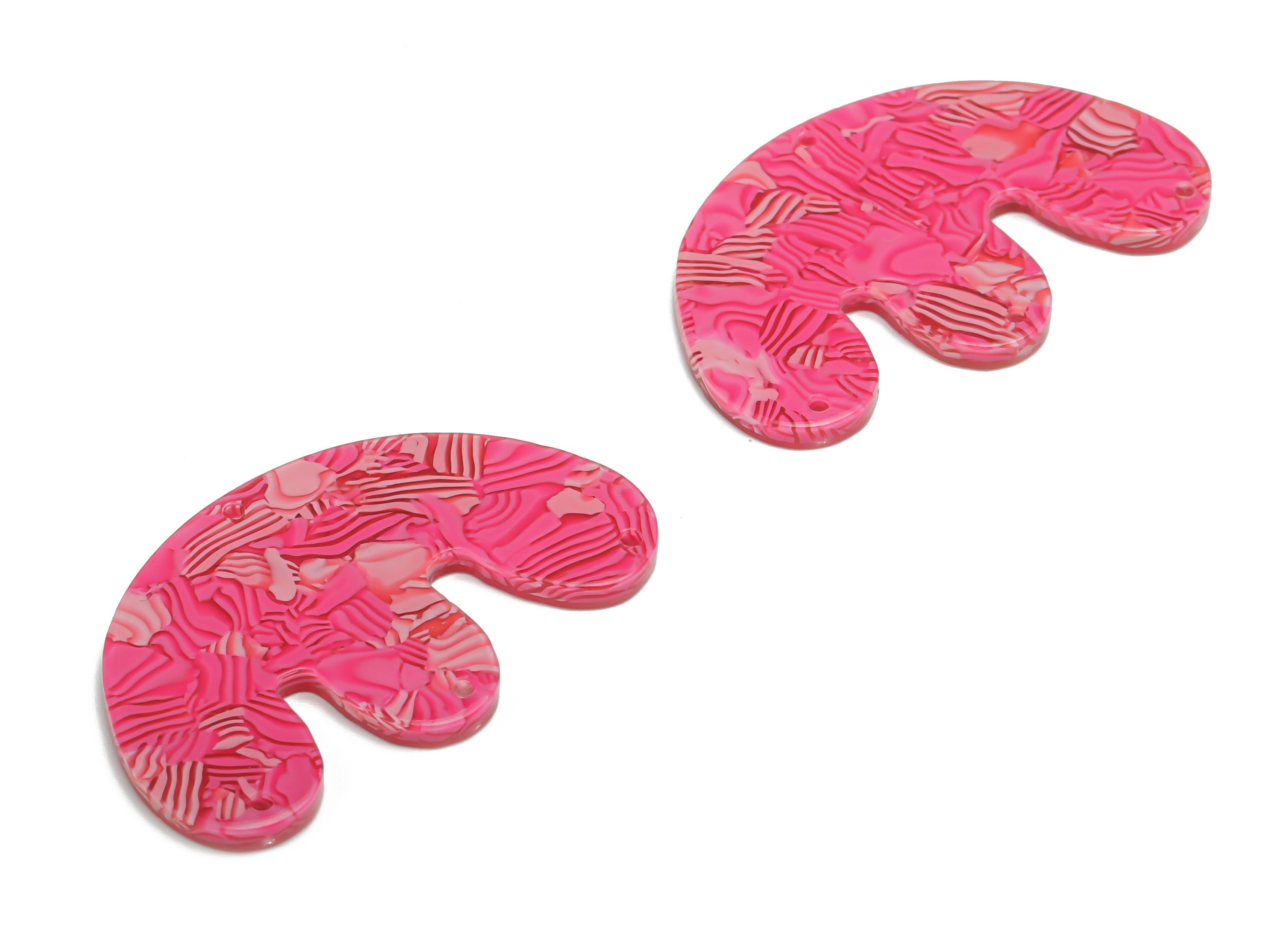 PVC Jellyfish E Earring Connector - PVC Geometry Charms and Pendant - Jewelry Supplies - Color Code: A820 - 39.95x24.87x2.29mm - AC2418-A820 - DOMEDBAZAAR