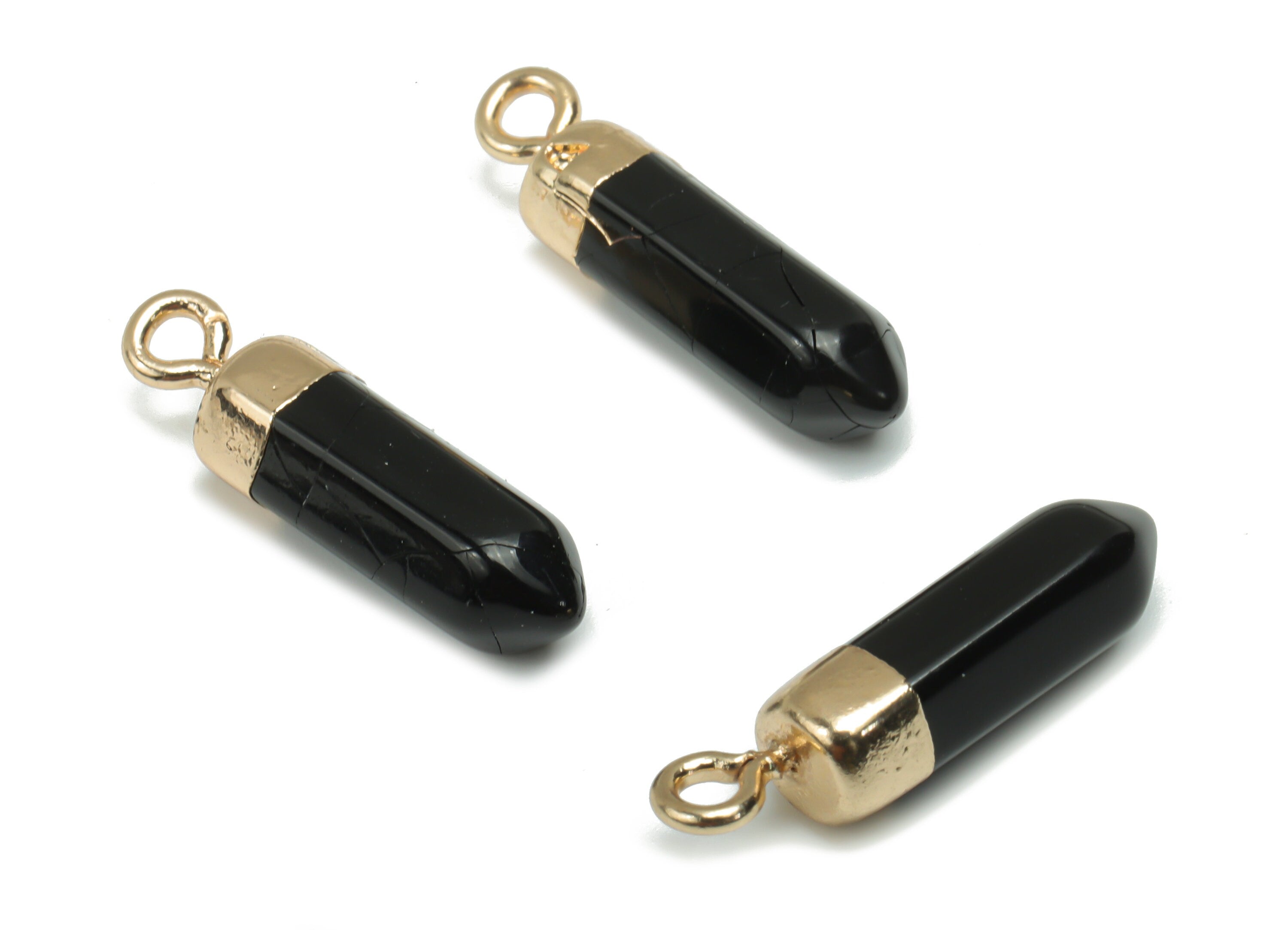 Resin Stick Earring Charms - Brass Spike Stick Pendant - Gold Tone Plated Brass – Jewelry Making Supplies - 21.57x5.55x5.55mm - RC1208A - DOMEDBAZAAR