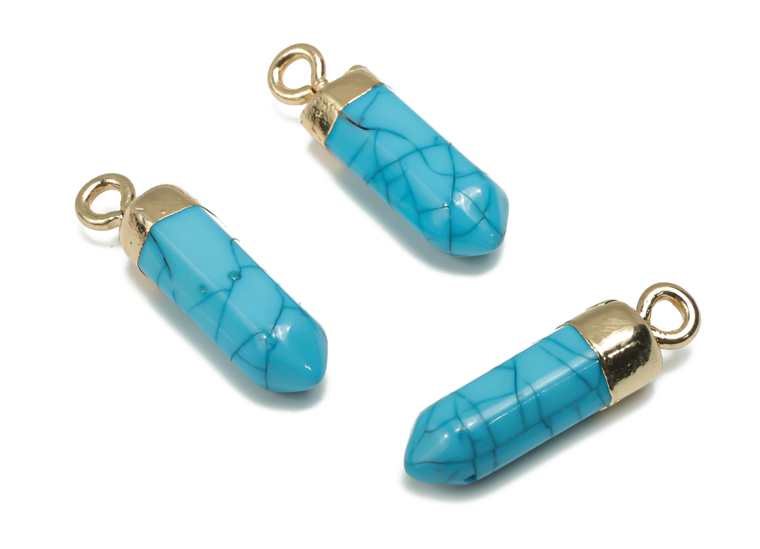 Resin Stick Earring Charms - Brass Spike Stick Pendant - Gold Tone Plated Brass – Jewelry Making Supplies - 22.54x5.51x5.51mm - RC1208C - DOMEDBAZAAR