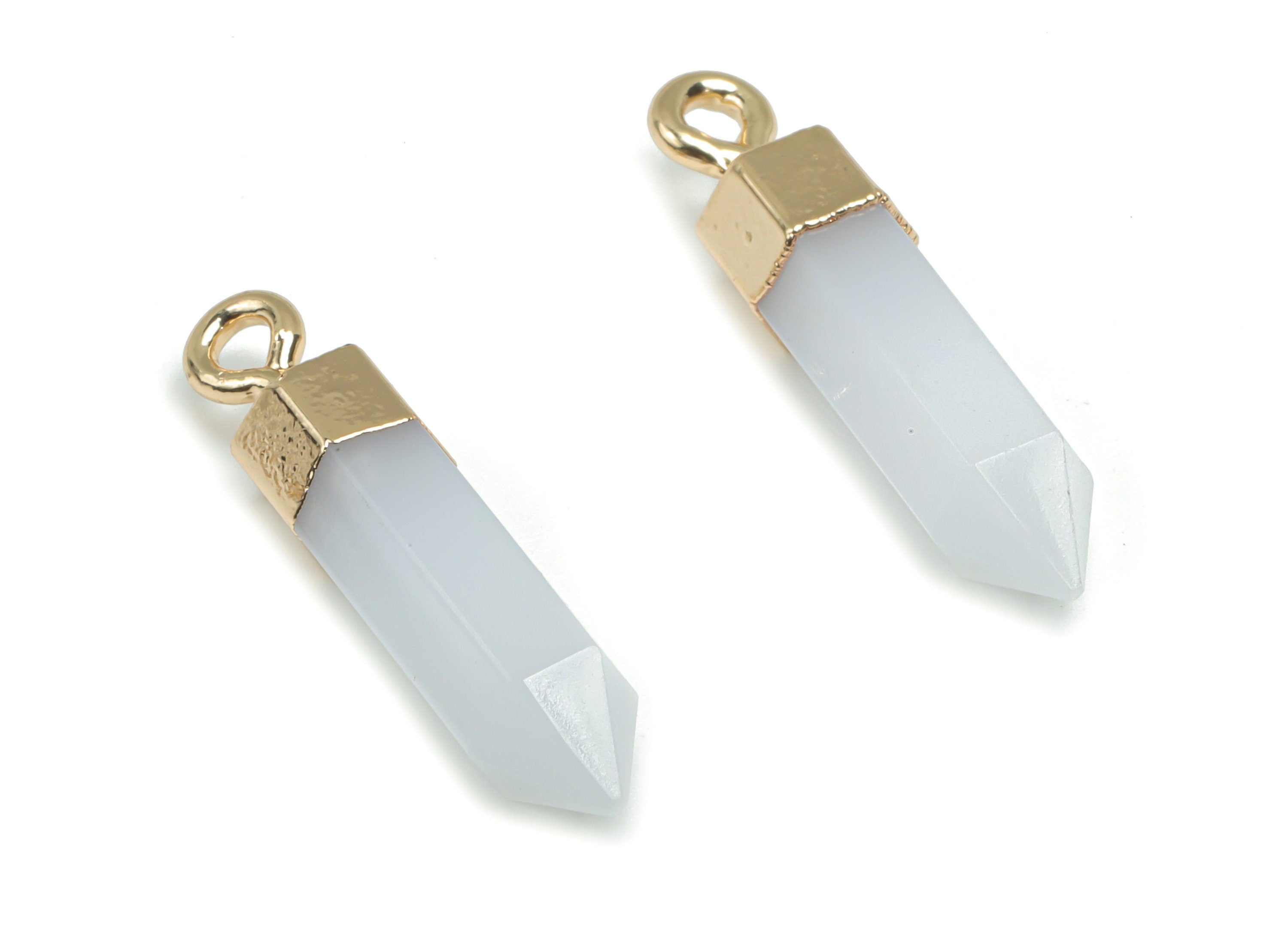 Resin Stick Earring Charms - Brass Spike Stick Pendant - Gold Tone Plated Brass – Jewelry Making Supplies - 24.3x5.4x5.4mm - RC1209 - DOMEDBAZAAR