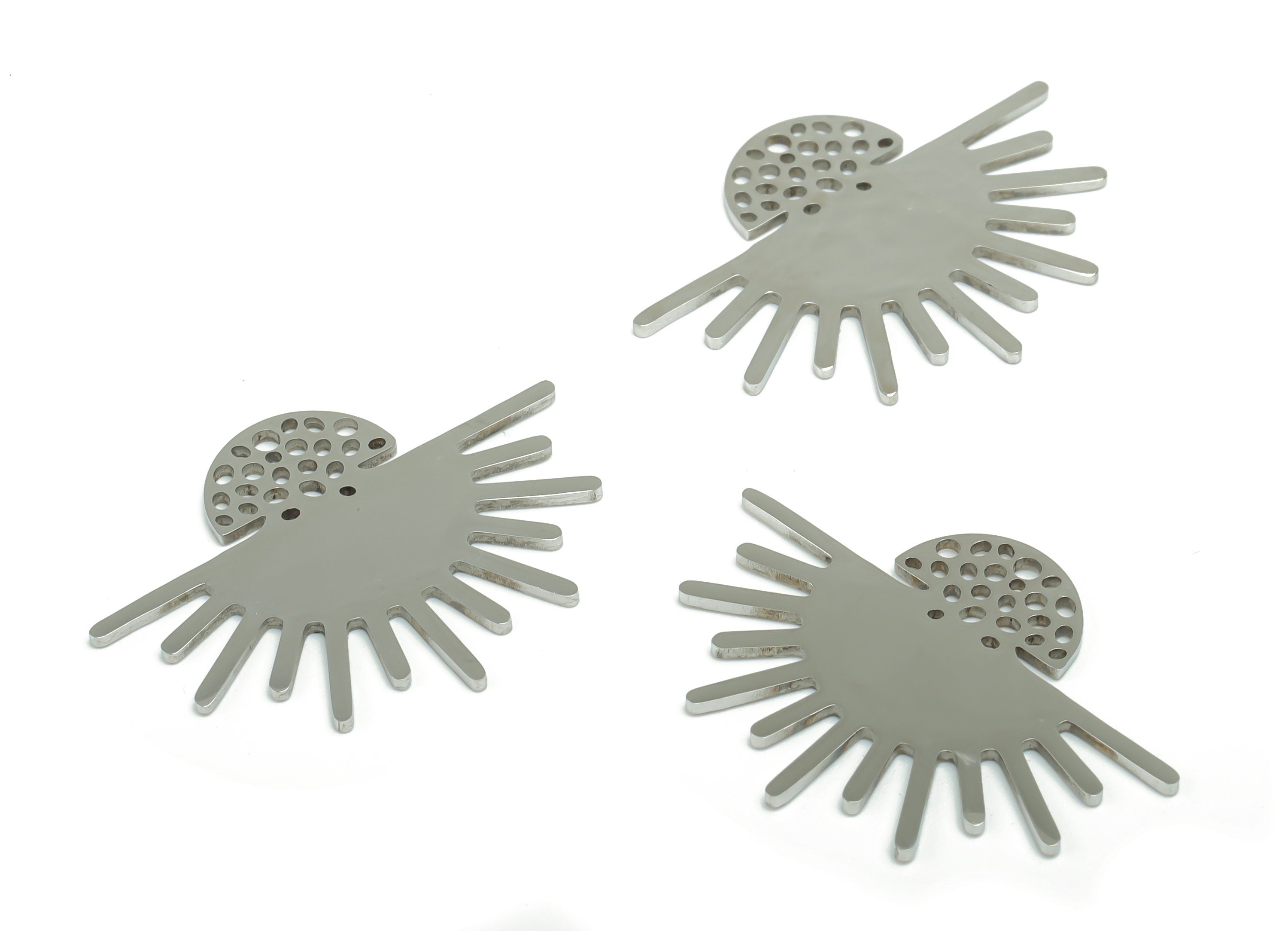 Stainless Steel Bubble Semicircle Sun Earring Charms - Stainless Steel Half Moon Sun Pendant - Jewelry Supplies - 29.87x22x0.95mm - SSZS0029 - DOMEDBAZAAR