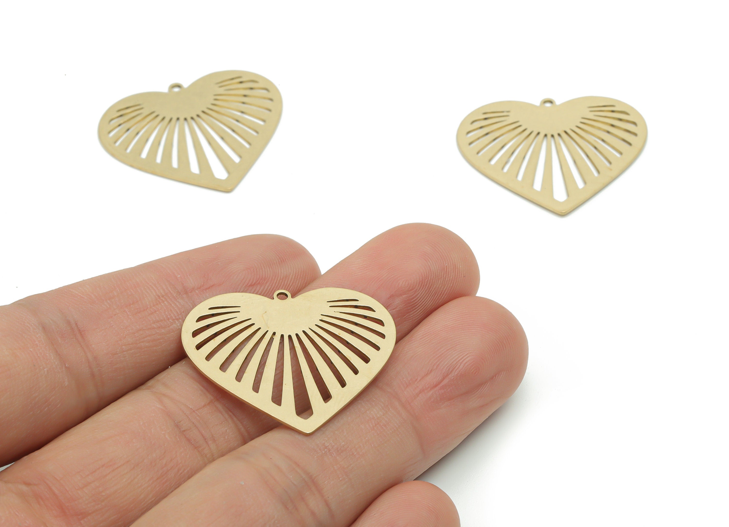 Brass Ropical Leaf Earring Charms - Raw Brass Ropical Leaf Pendant - DIY Jewelry Making Supplies - 29.91x26.98x0.59mm - PP4973 - DOMEDBAZAAR