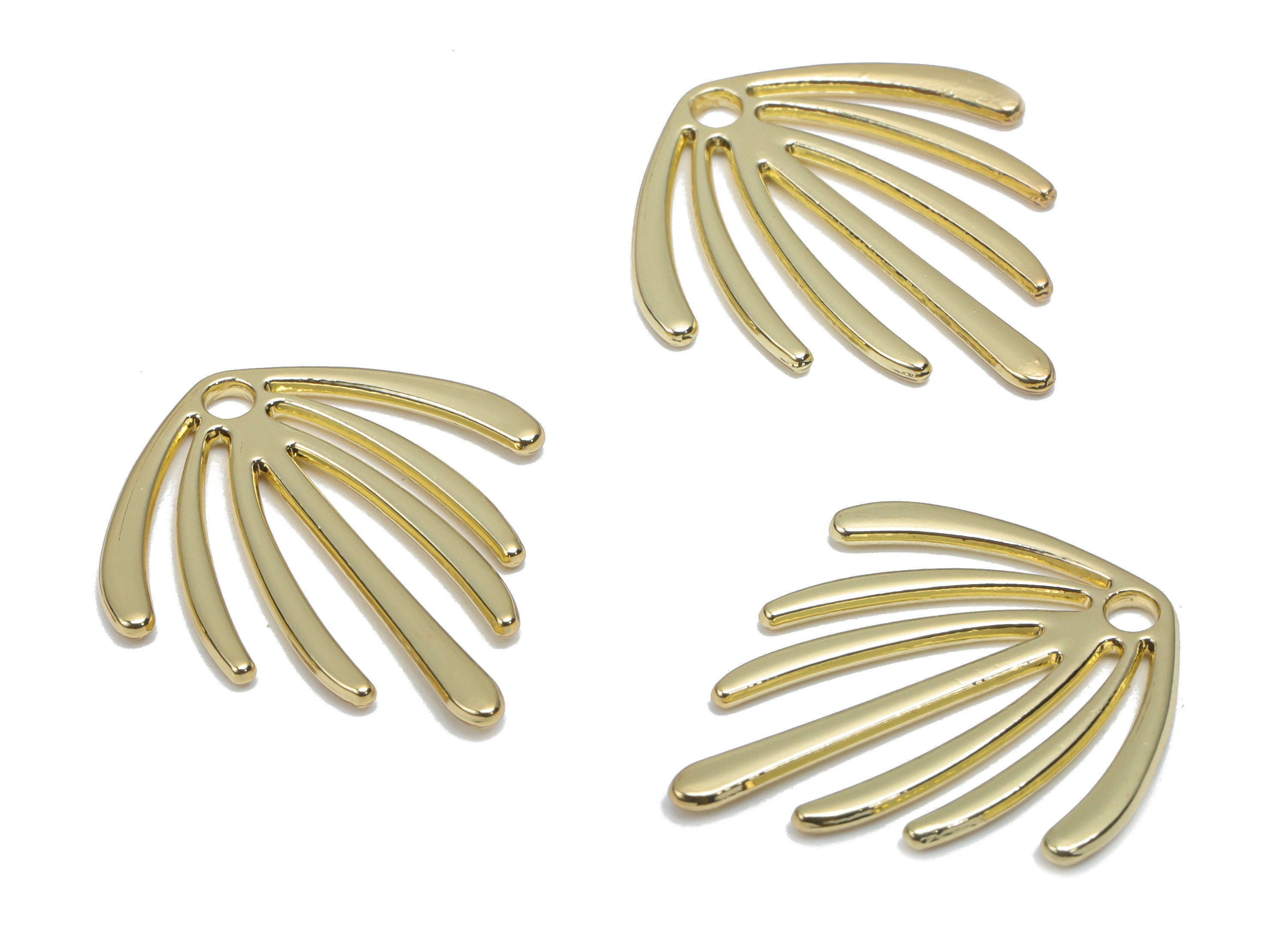 Zinc Alloy Fringe Earring Charms - Alloy Fringe Pendant - Gold Tone Plated Alloy - Jewelry Making Supplies - 22.25x19.17x1.25mm - ZZ1980 - DOMEDBAZAAR