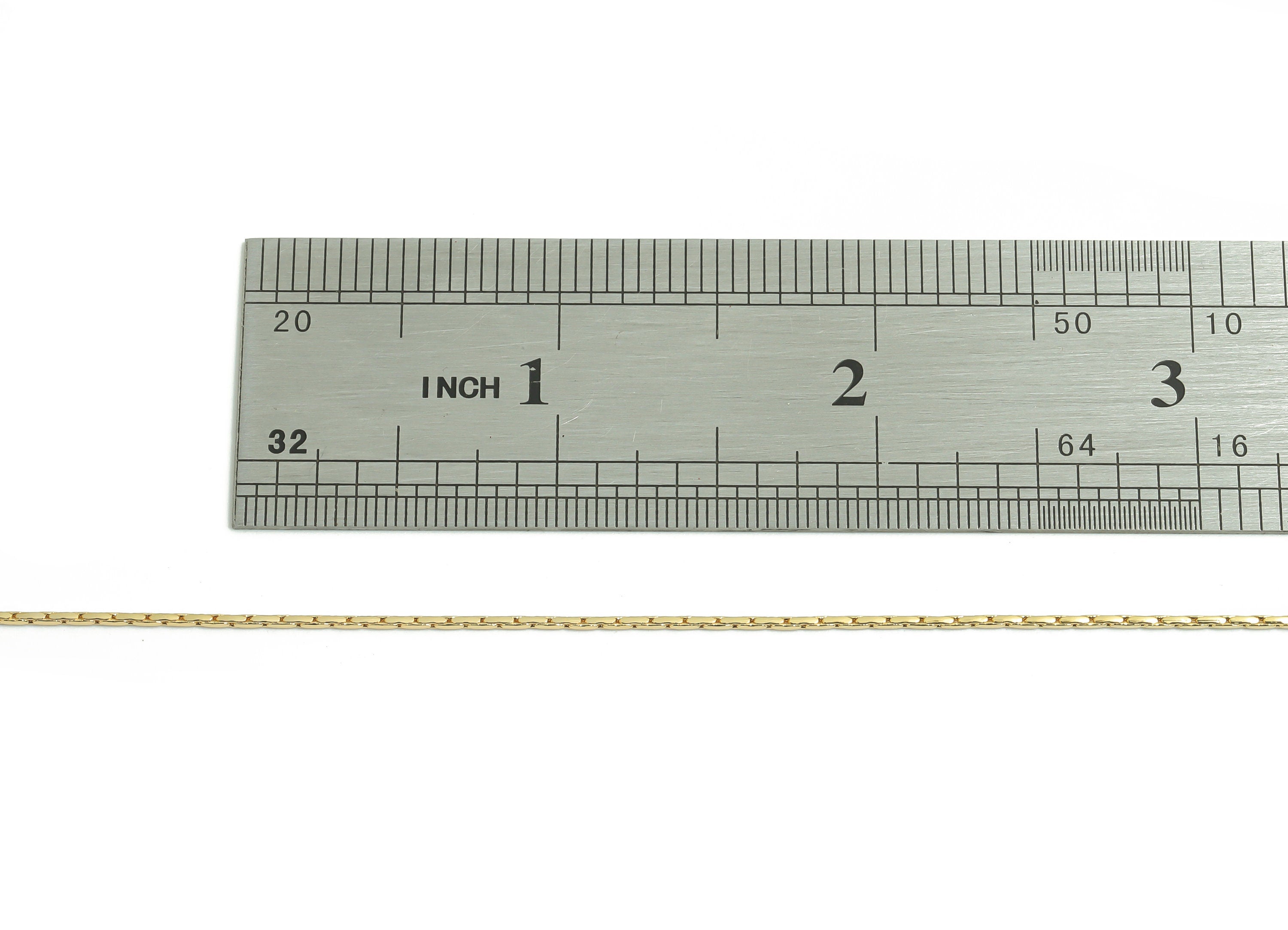 Tiny Snake Chain - 18K Real Gold Plated Brass Chain - Mini Snake Chain 0.04" - for Necklace Bracelet Earing Jewellery Making - RGP4293 - DOMEDBAZAAR